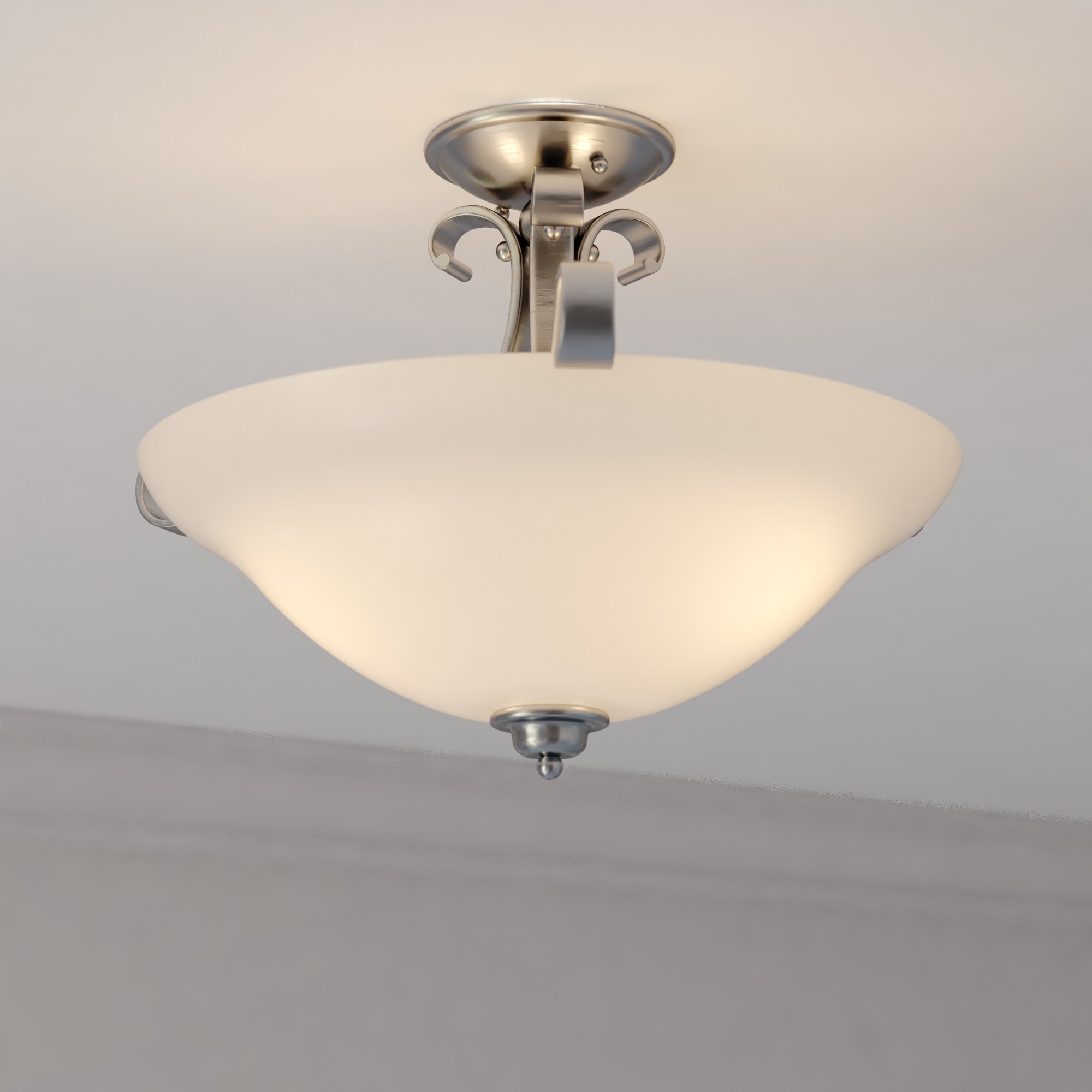 Cascadia C0310 Monrovia 3 -Light 17-in Brushed Nickel Semi Flush Mount Light