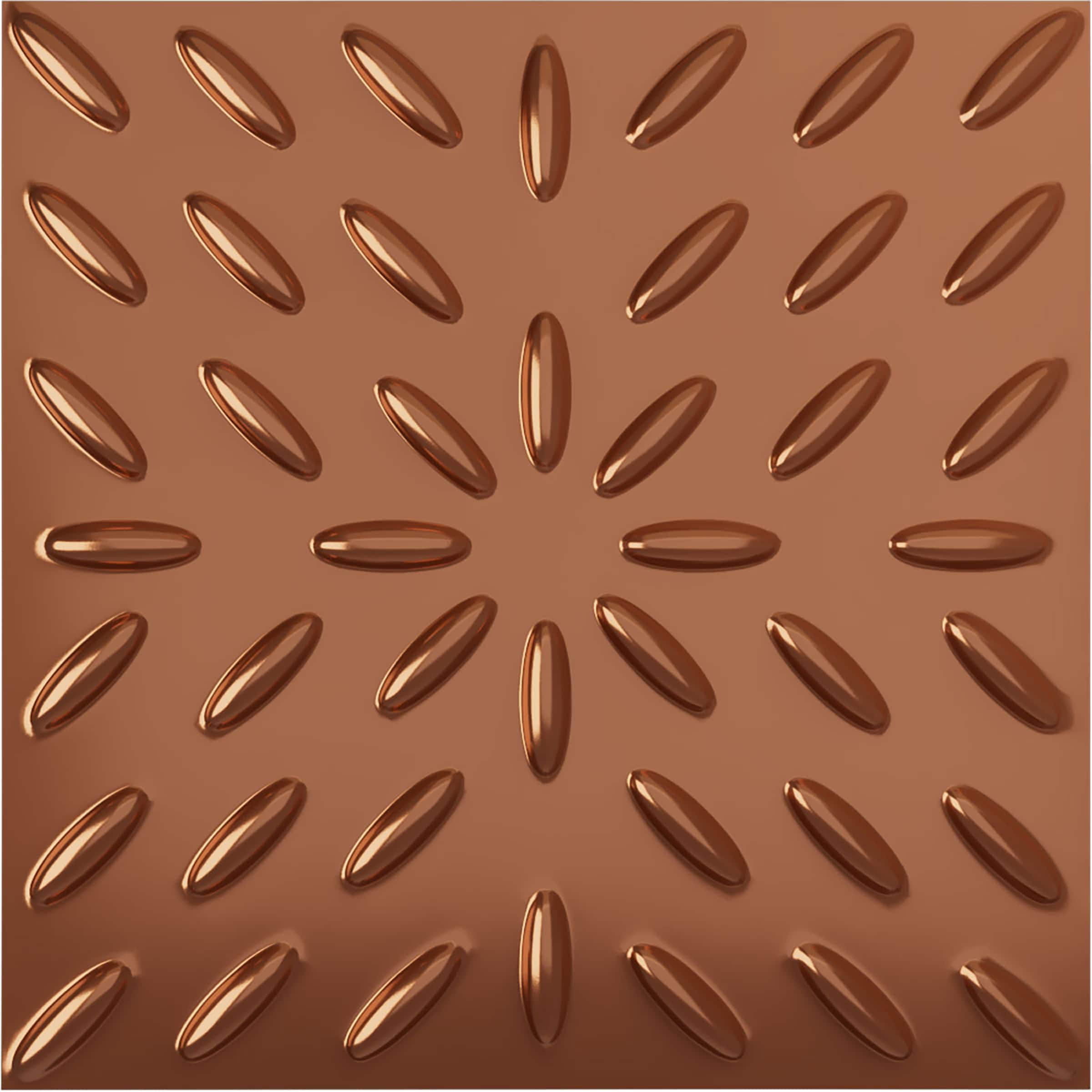 Ekena Millwork WP20X20BLBCO 19-5/8-in x 19-5/8-in Embossed Paintable/Stainable Copper PVC Wall Panel ( 2.67-sq ft )