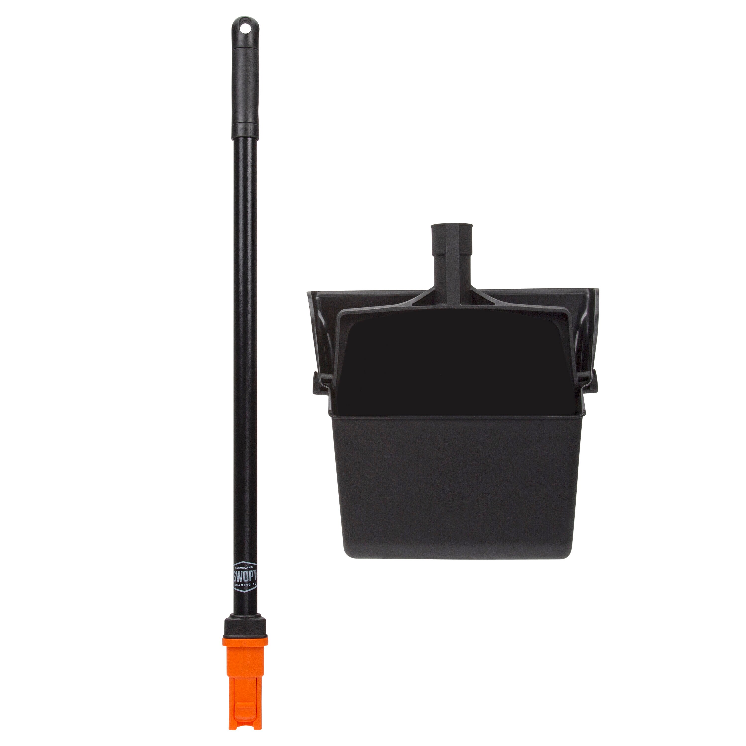 SWOPT Plastic 29 in. Handle with 12 in. Wide Upright Dustpan