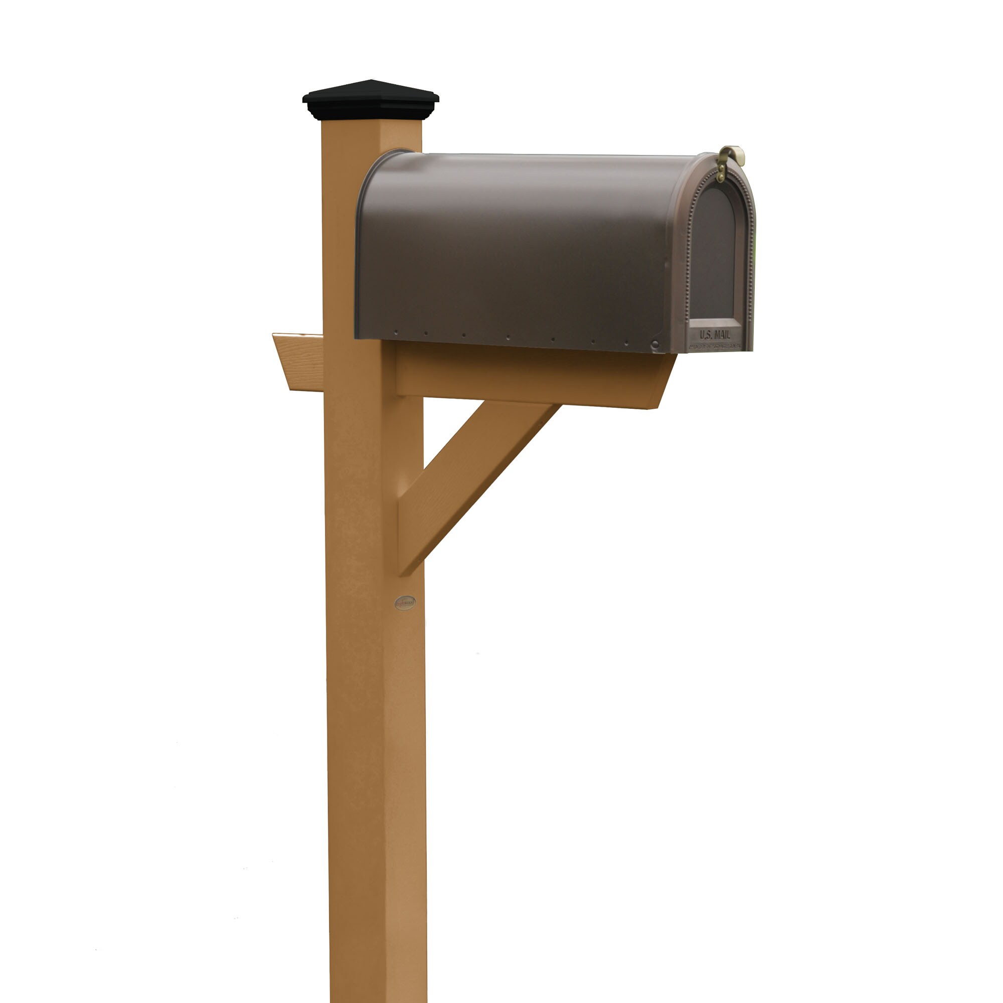 highwood AD-MLBX1-TFE Brown Mount Mailbox Post