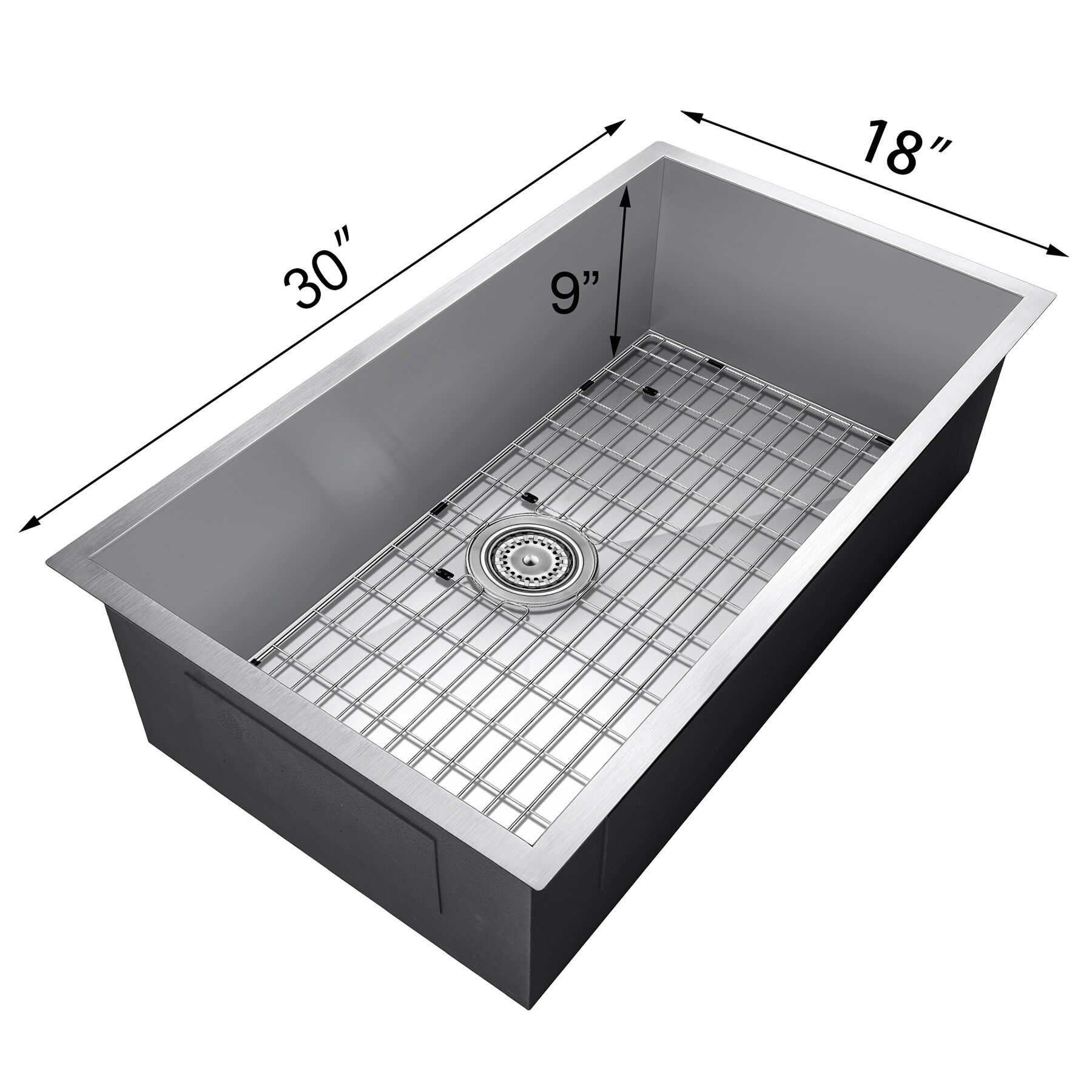 AKDY Undermount 30-in x 18-in Brushed Stainless Steel Single Bowl ...