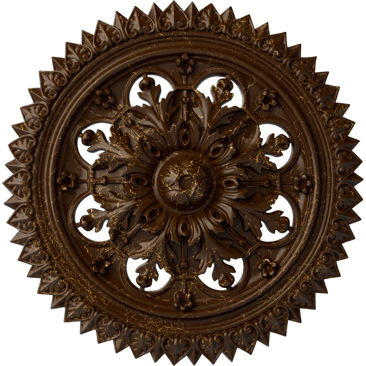 Ekena Millwork CM21YORBC York 21.625-in W x 21.625-in L Painted Root Beer Crackle Polyurethane Whole Ceiling Medallion