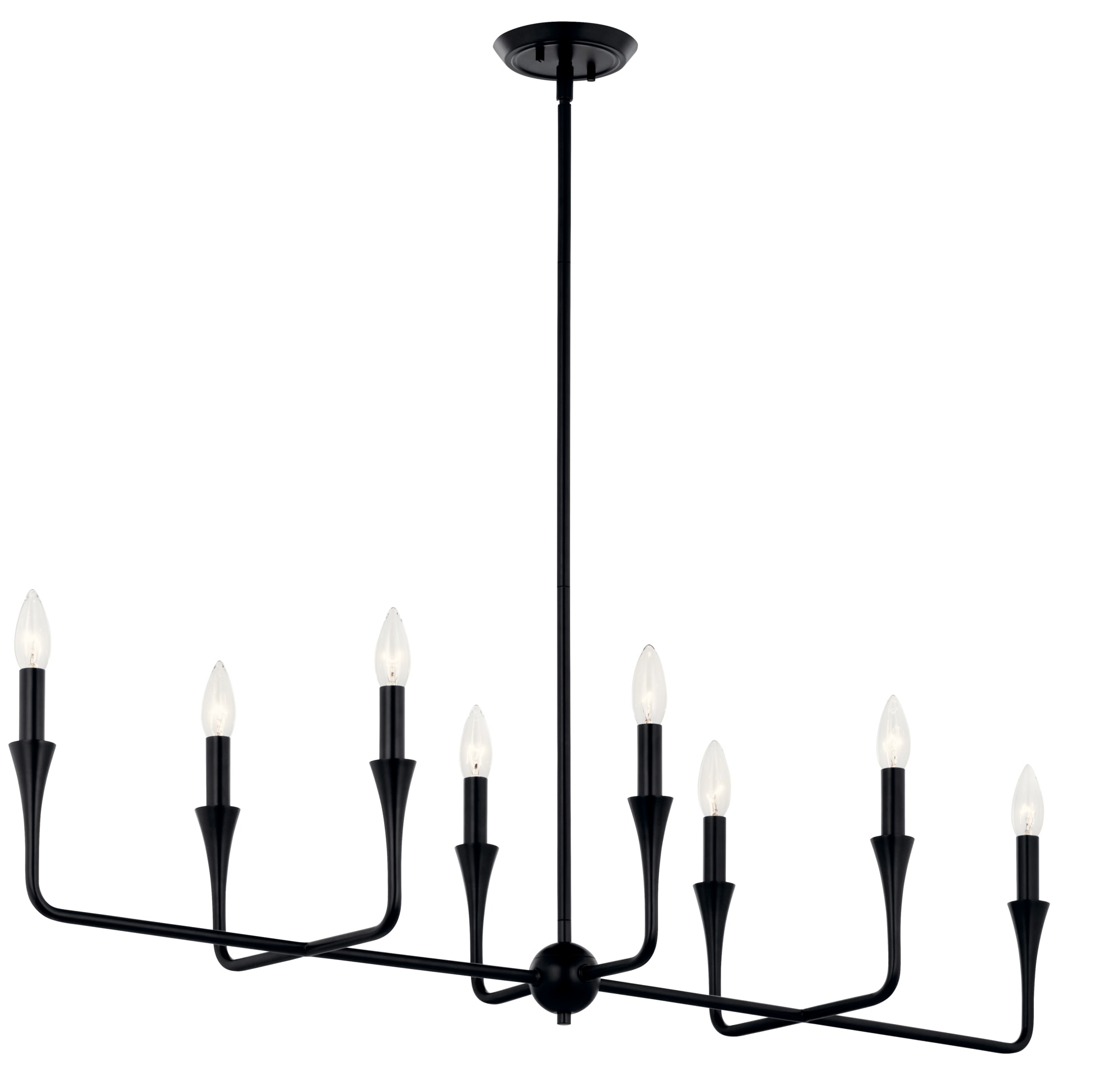 Kichler Alvaro 8 -Light Black Modern/contemporary Bare bulb For Use in Bedrooms, Dining Rooms, Foyers, Kitchens, Living Rooms Chandelier 6297697