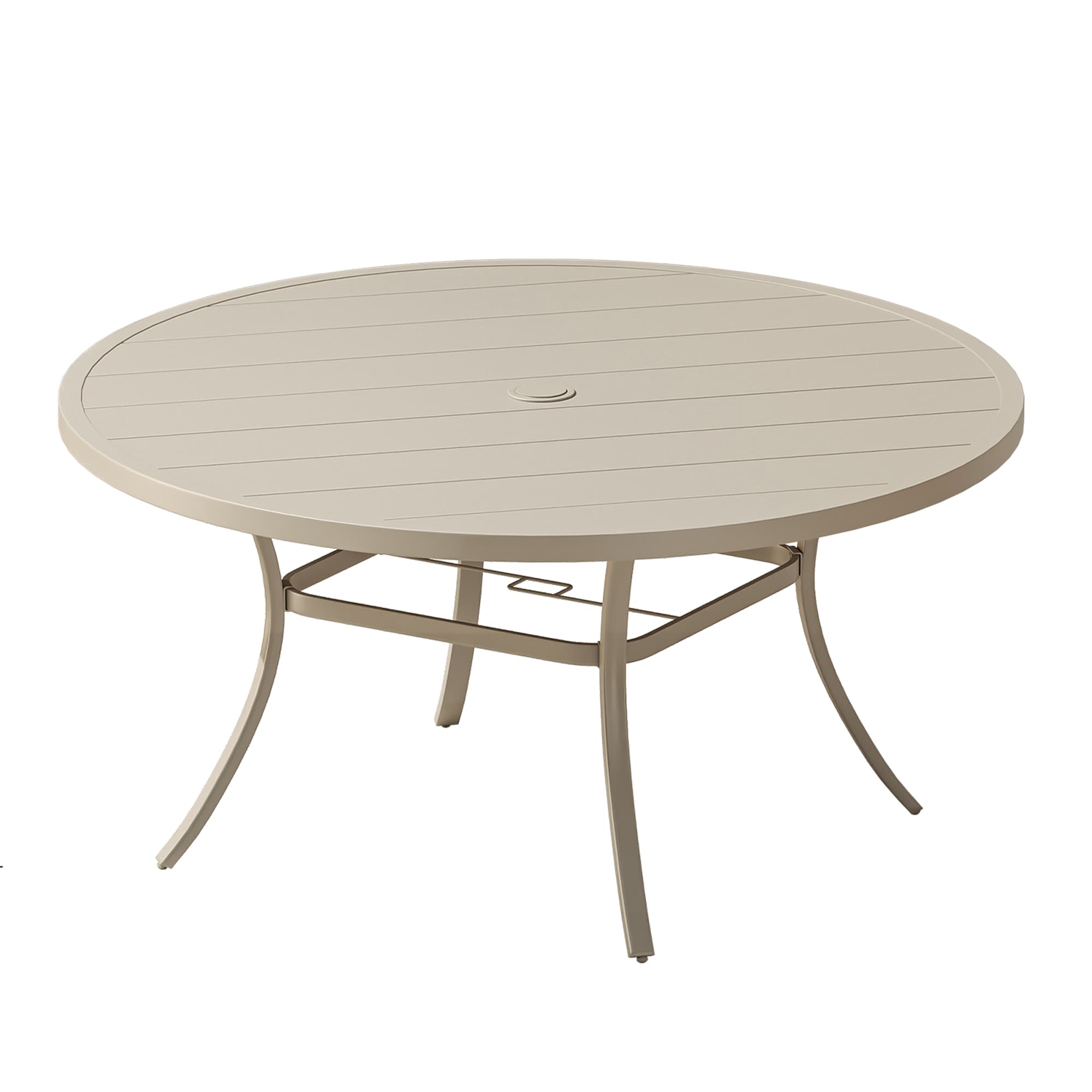 VICLLAX RBT07CR-LS-VC Patio Table Round Outdoor Dining Table 50-in W x 50-in L with Umbrella Hole