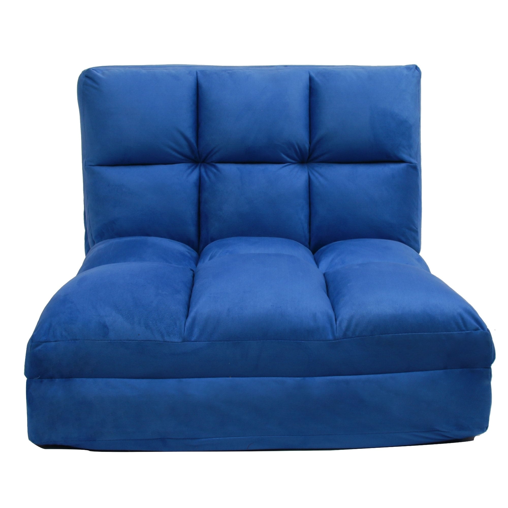 Loungie Blue Microsuede Bean Bag Chair with Foam Filling, Removable ...