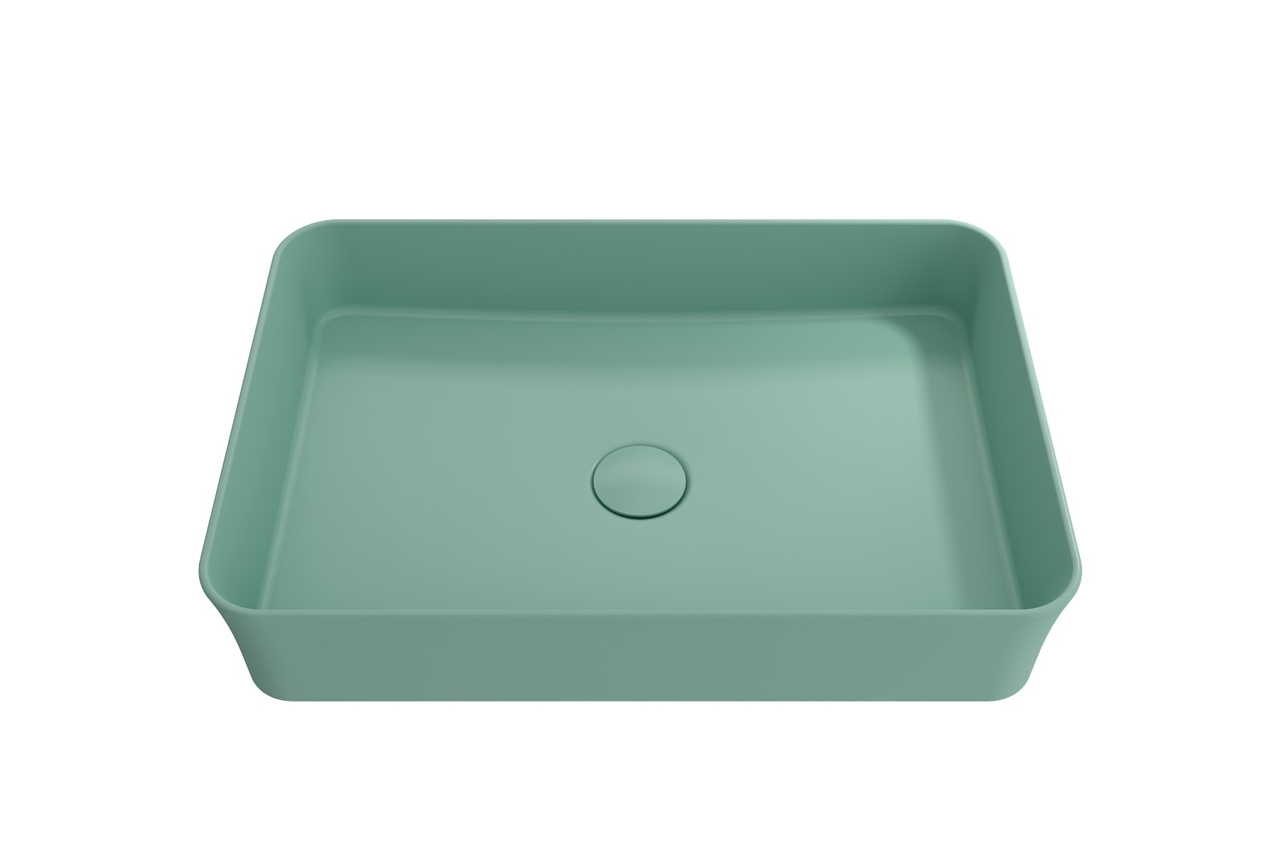 BOCCHI 1476-033-0125 Fire Clay 14.5-in Vessel Rectangular Modern Matte Mint Green Bathroom Sink