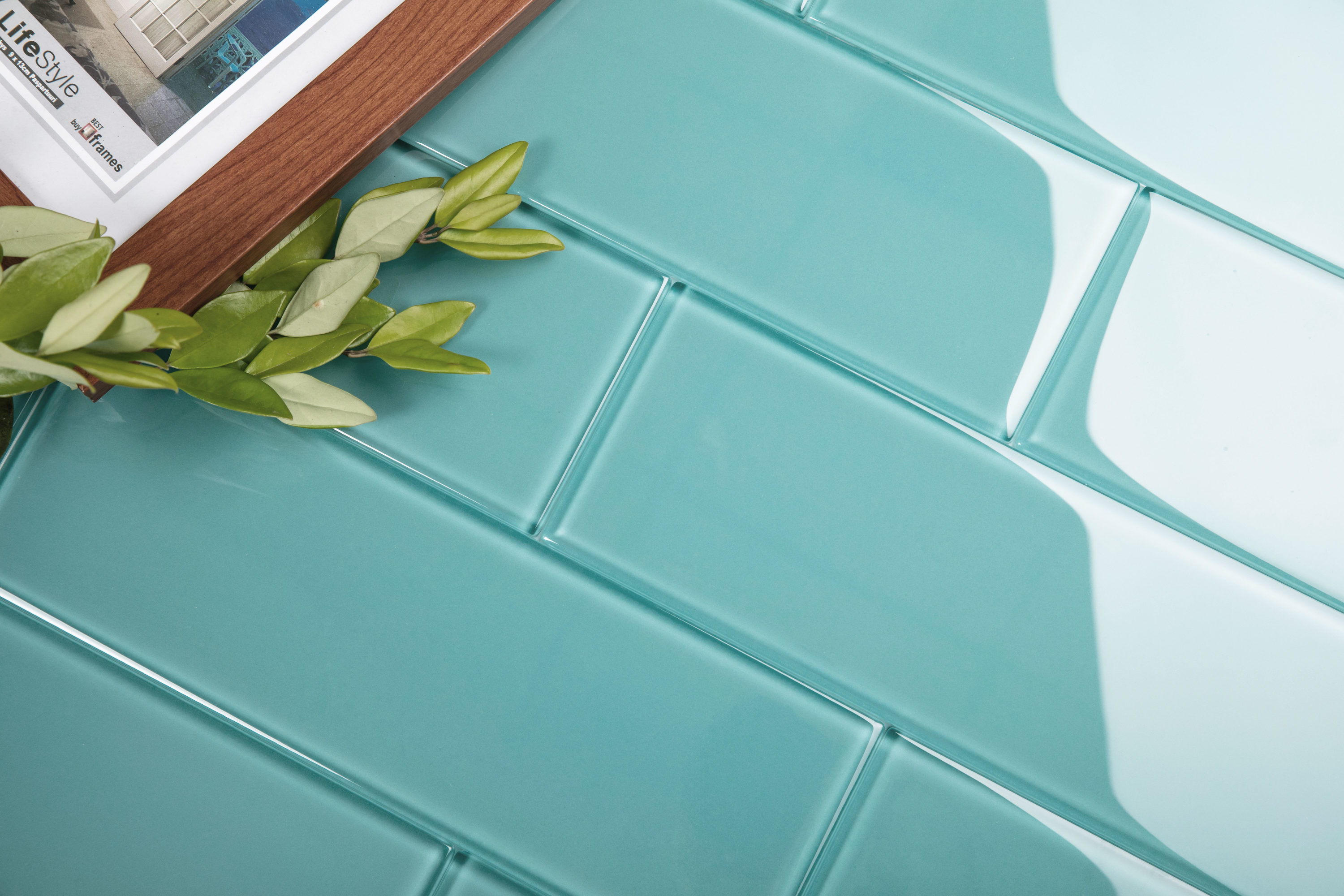 Giorbello 4x12 Glass Subway Tiles 15 Pack Teal 4 In X 12 In Glossy Glass Subway Wall Tile In The