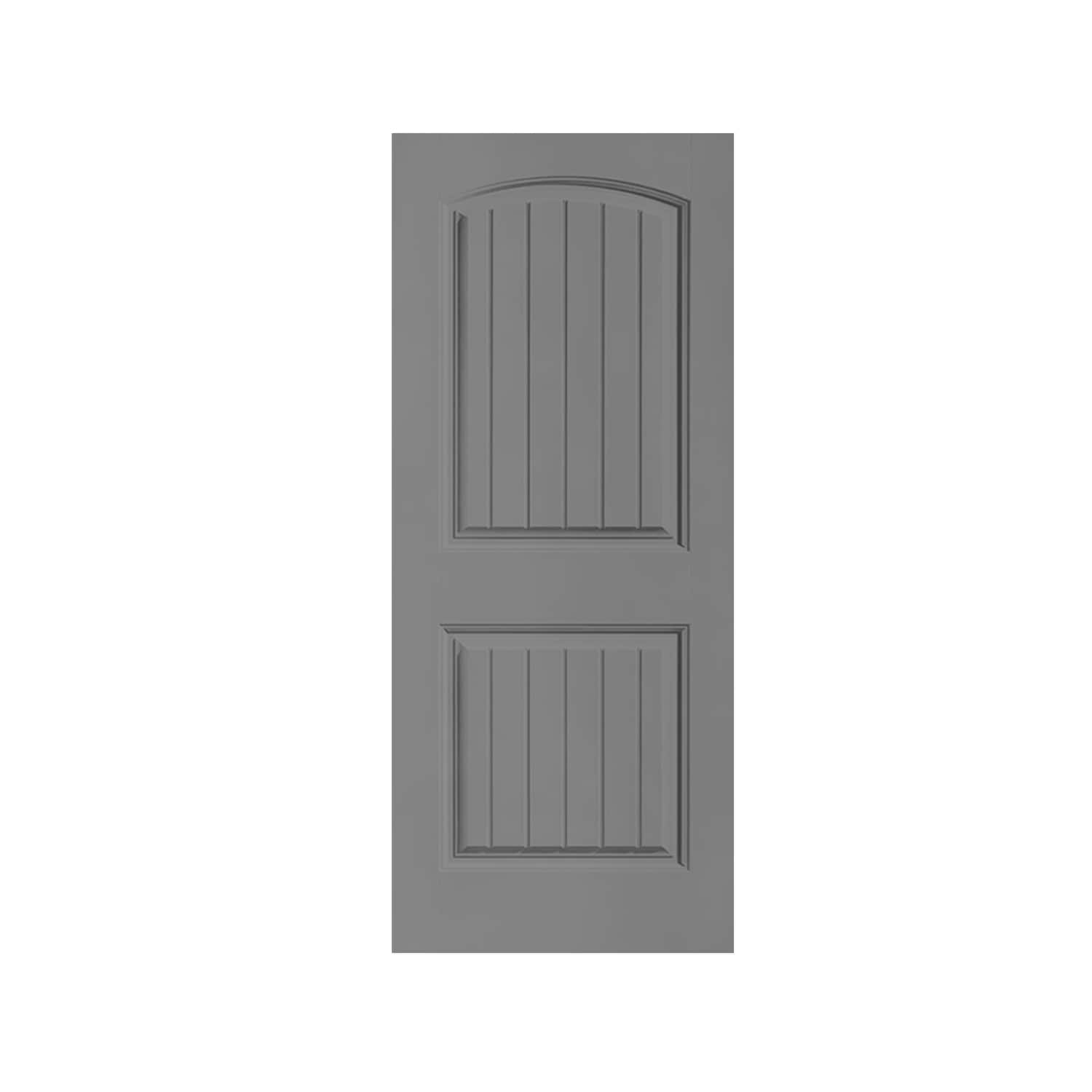 CALHOME DOOR-2PANEL-CB-30SG 30-in x 80-in Light Gray MDF Hollow core Single Barn Door (Hardware Not Included)