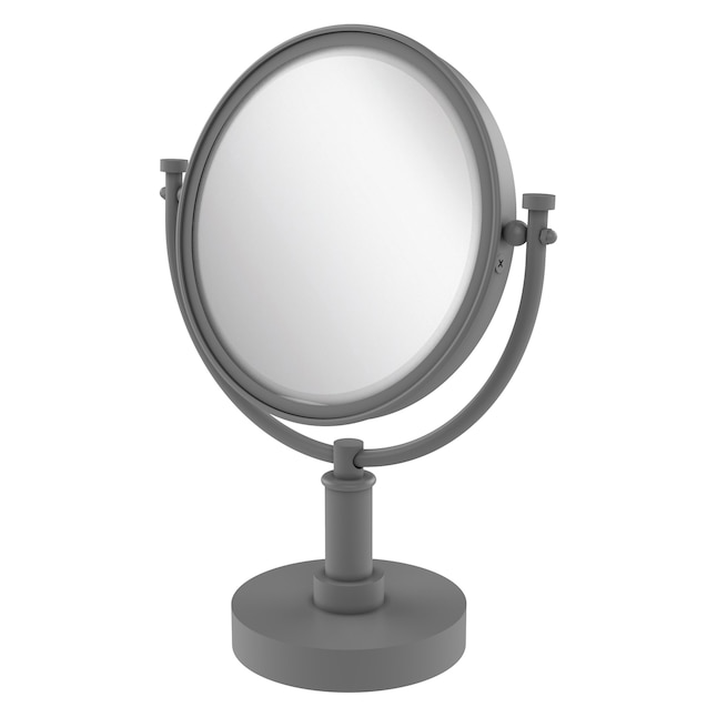Allied Brass 8-in x 15-in Matte Gray Double-Sided Magnifying Countertop Vanity Mirror Allied Brass 8-in x 15-in Matte Gray Double-Sided Magnifying Countertop Vanity Mirror