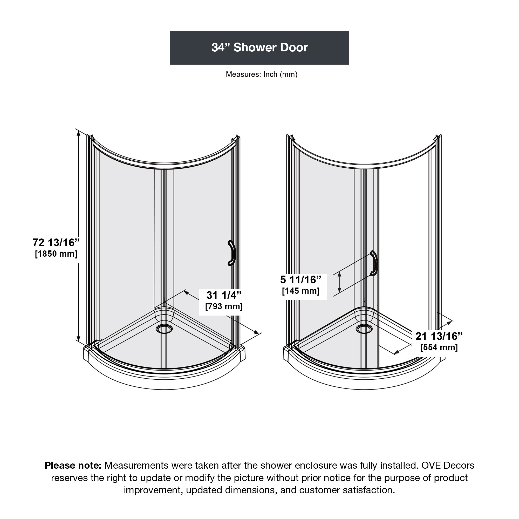 OVE Decors 15SKC-BREF34-BLK Alcove-Shower-Kit - View #12