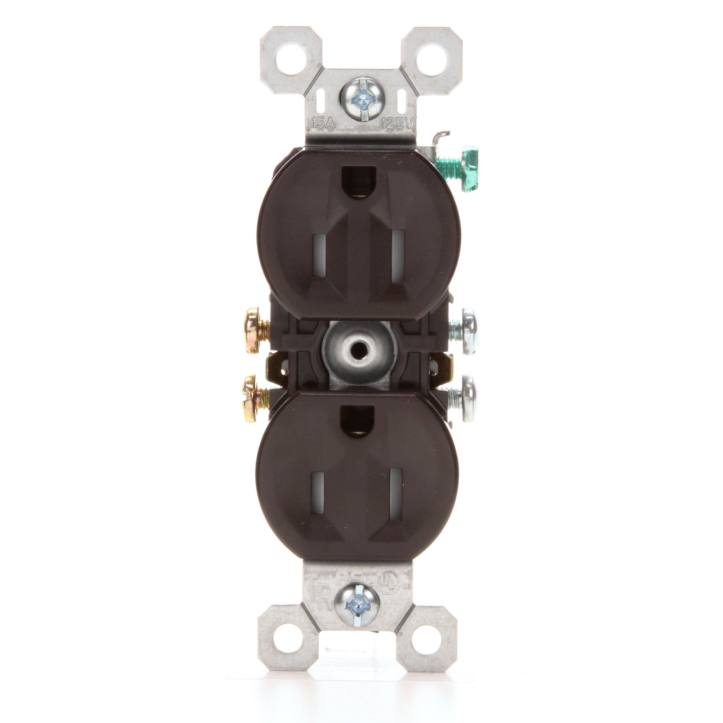 NEW PASS & SEYMOUR 15 AMP GFCI BROWN DUPLEX RECEPTACLE 120 VAC 1591-F 