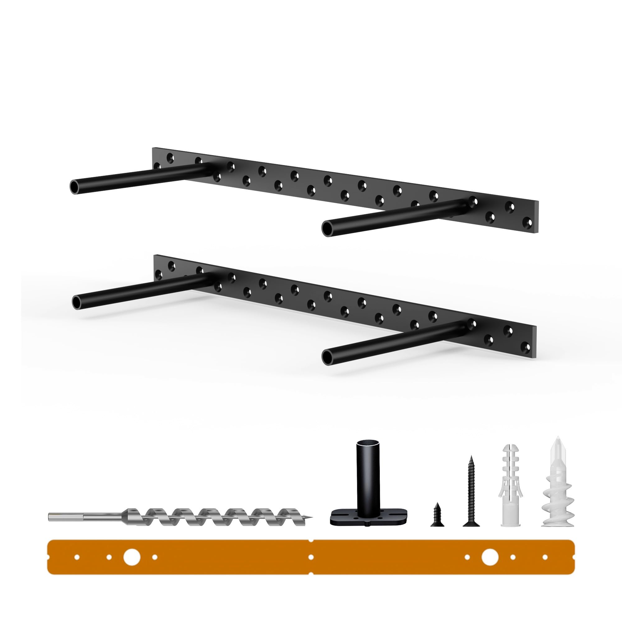 DYRCJ  Floating Shelf Bracket Kit No Router Needed with Drill Guide Jig Fits One to Four Inch Thick Shelves Heavy Duty 150 Pounds Capacity