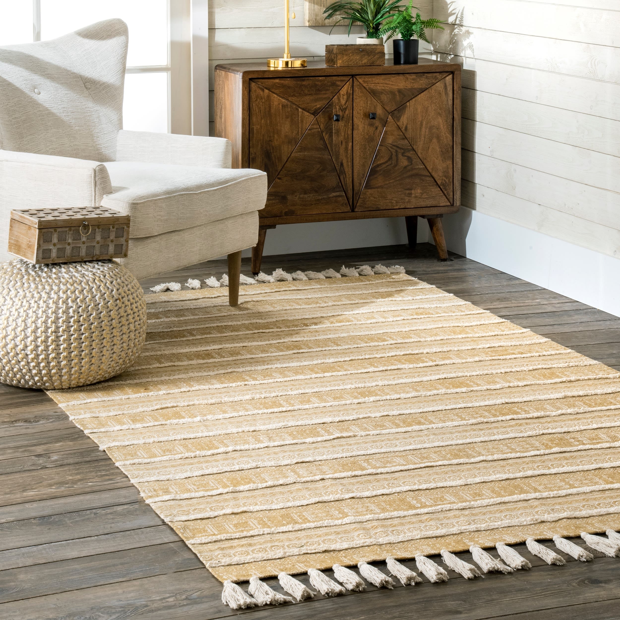 nuLOOM SSSI02B-508 Rasmus 5 X 8 (ft) Beige Indoor Stripe Area Rug