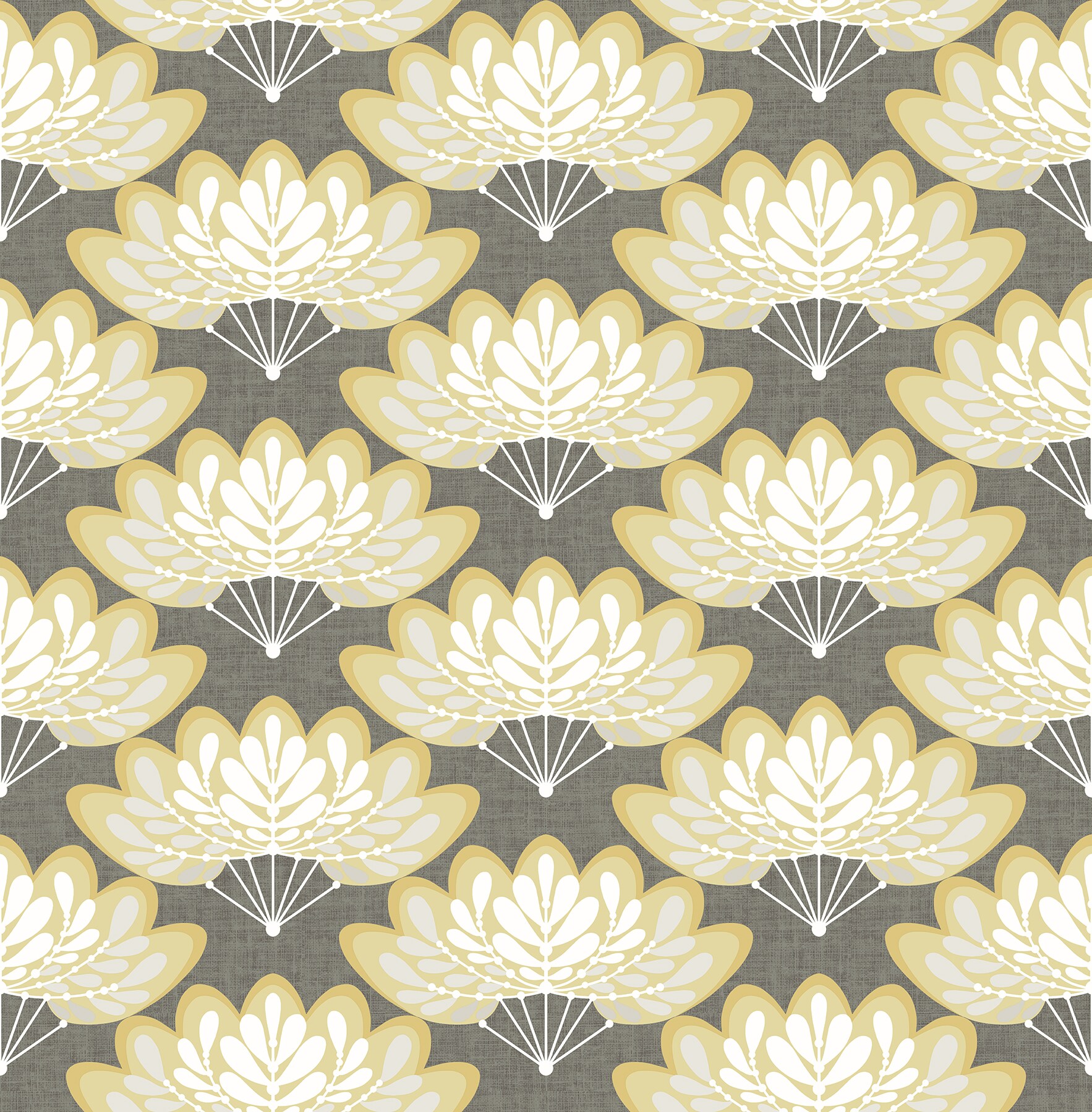 A-Street Prints 2861-25754 Equinox 56.4-Sq. Feet Mustard Non-woven Floral Unpasted Wallpaper