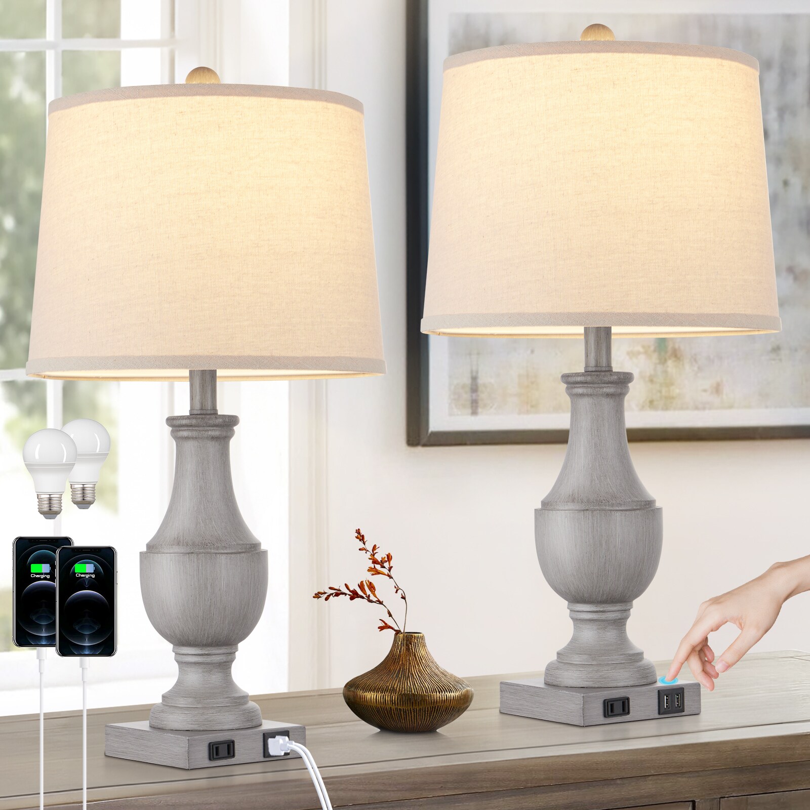 UrFurnishings TD-201 Table-Lamps - View #2