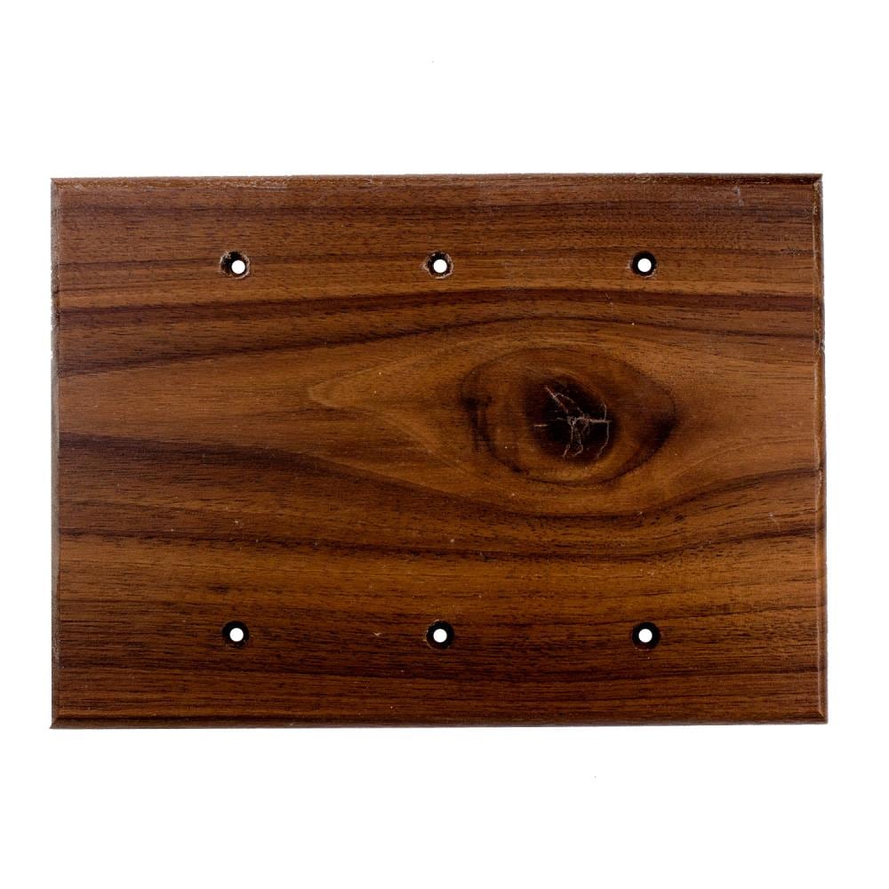 Sierra Lifestyles 682583 3 -Gang Specialty Size Black Walnut Wood Indoor Blank Wall Plate