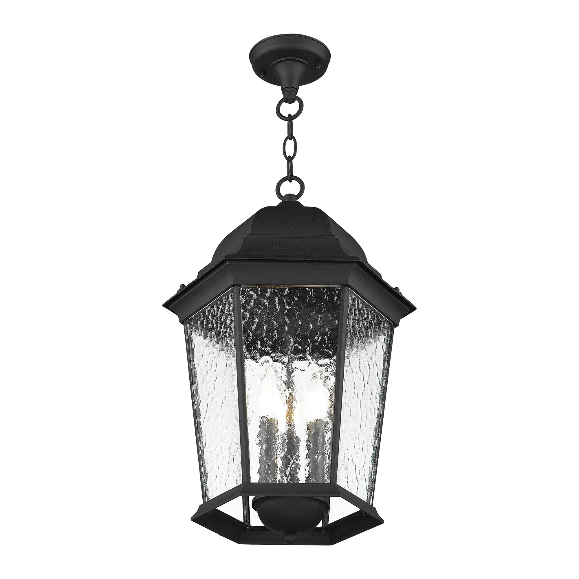 Livex Lighting Hamilton 3-Light Textured Black Traditional Clear