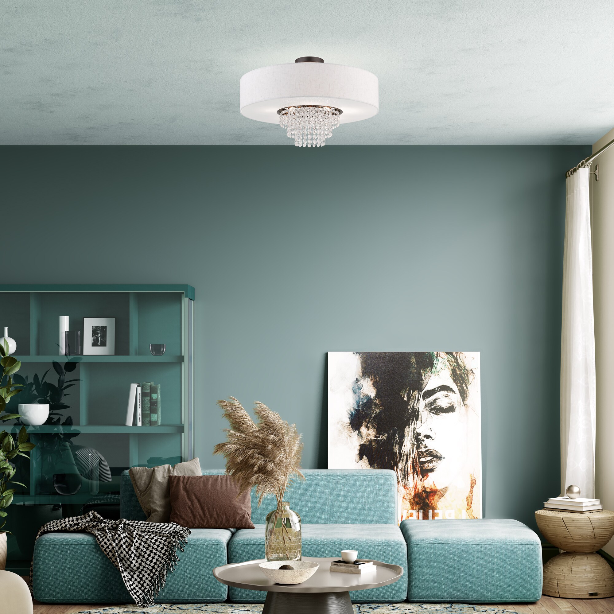 Carlisle English Bronze 5-Light Indoor/Outdoor Semi-Flush Drum