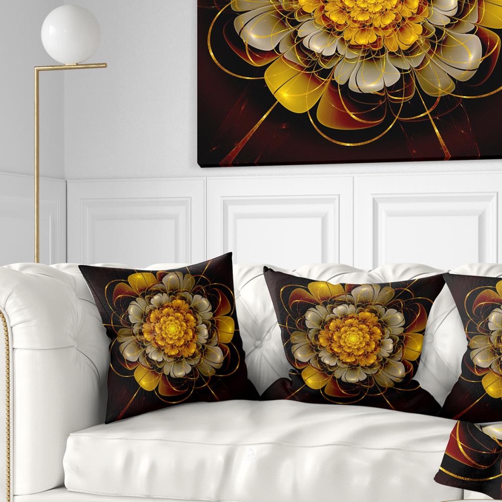 Designart CU7248-18-18 18-in x 18-in Gold Indoor Decorative Pillow