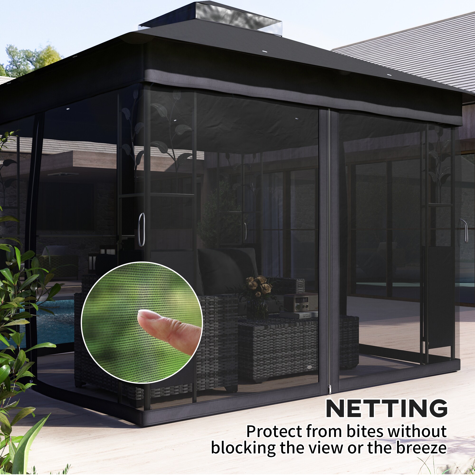 Outsunny 84C-589V00CG Wood-Resin-Gazebos - View #6