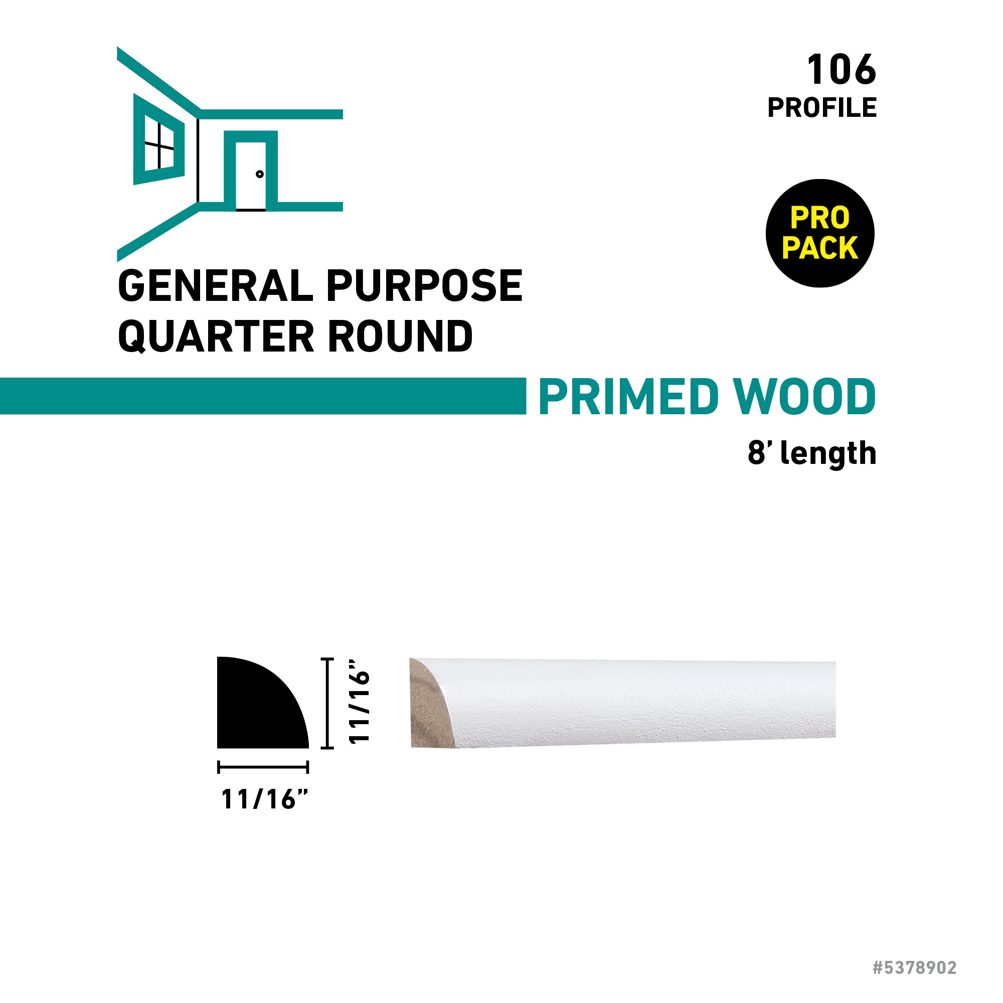 RELIABILT P106 8 FJPMD Quarter-Round-Moulding - View #3
