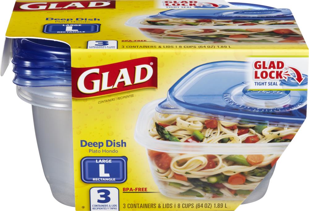 Glad Food Storage Containers, To Go Lunch, 32 Ounce, 4 Count