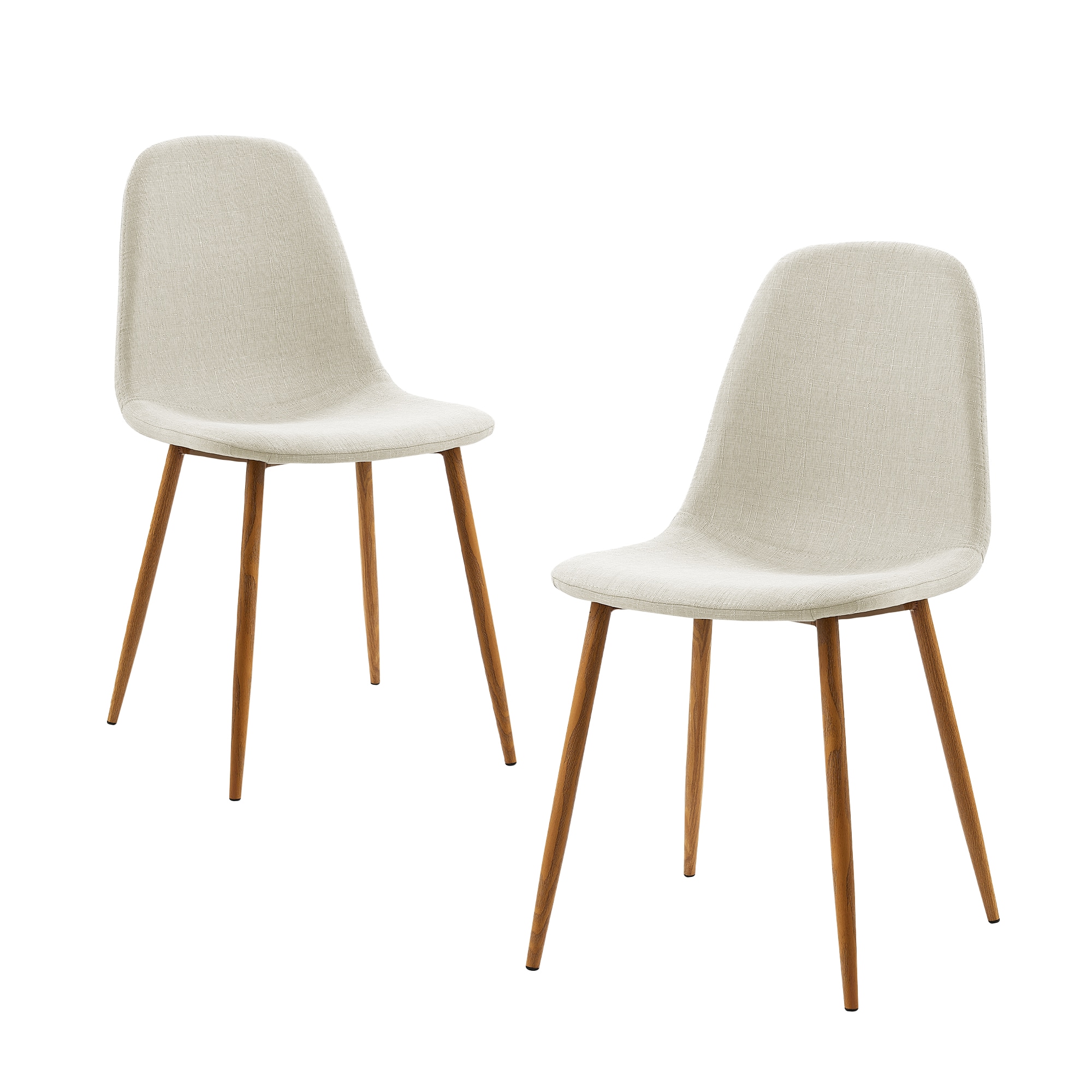 Teamson Home VNF-00025W Set of 2 Minimalist Contemporary/Modern Polyester/Polyester Blend Upholstered Dining Side Chair (Metal Frame)