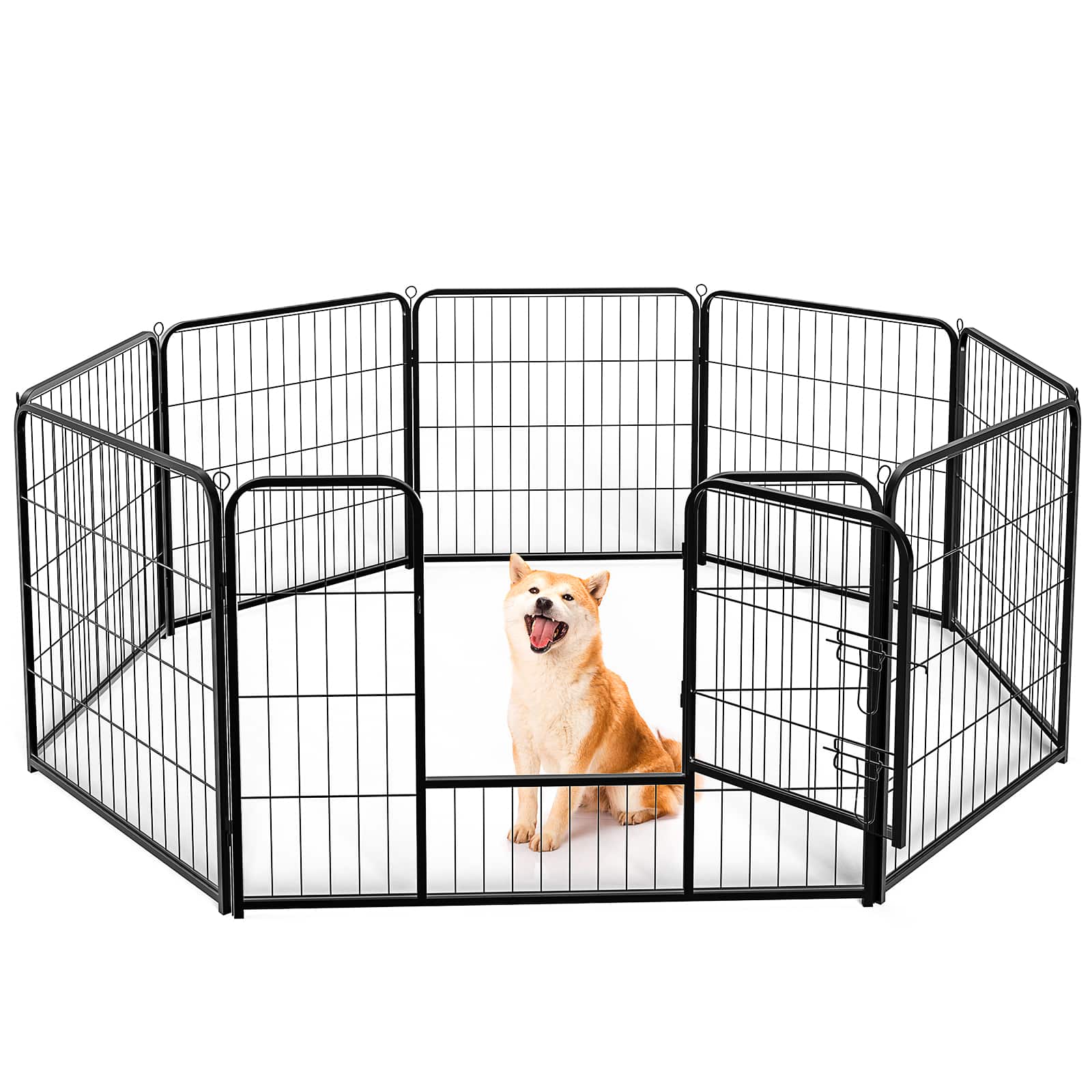 Bestier Metal Dog Playpen Indoor Outdoor Pet Exercise Pen with Door for Small Medium Large Dogs