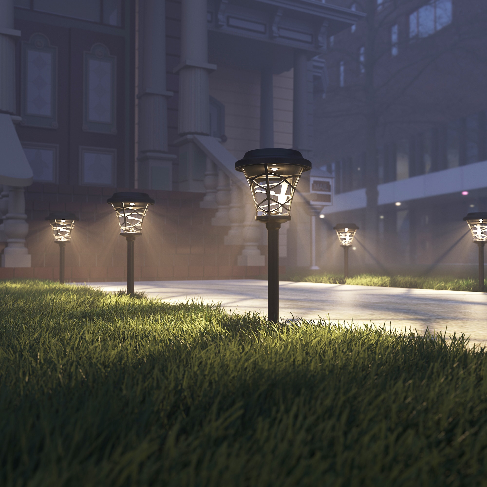 Black Solar Powered Integrated LED Pathway Light Multipack