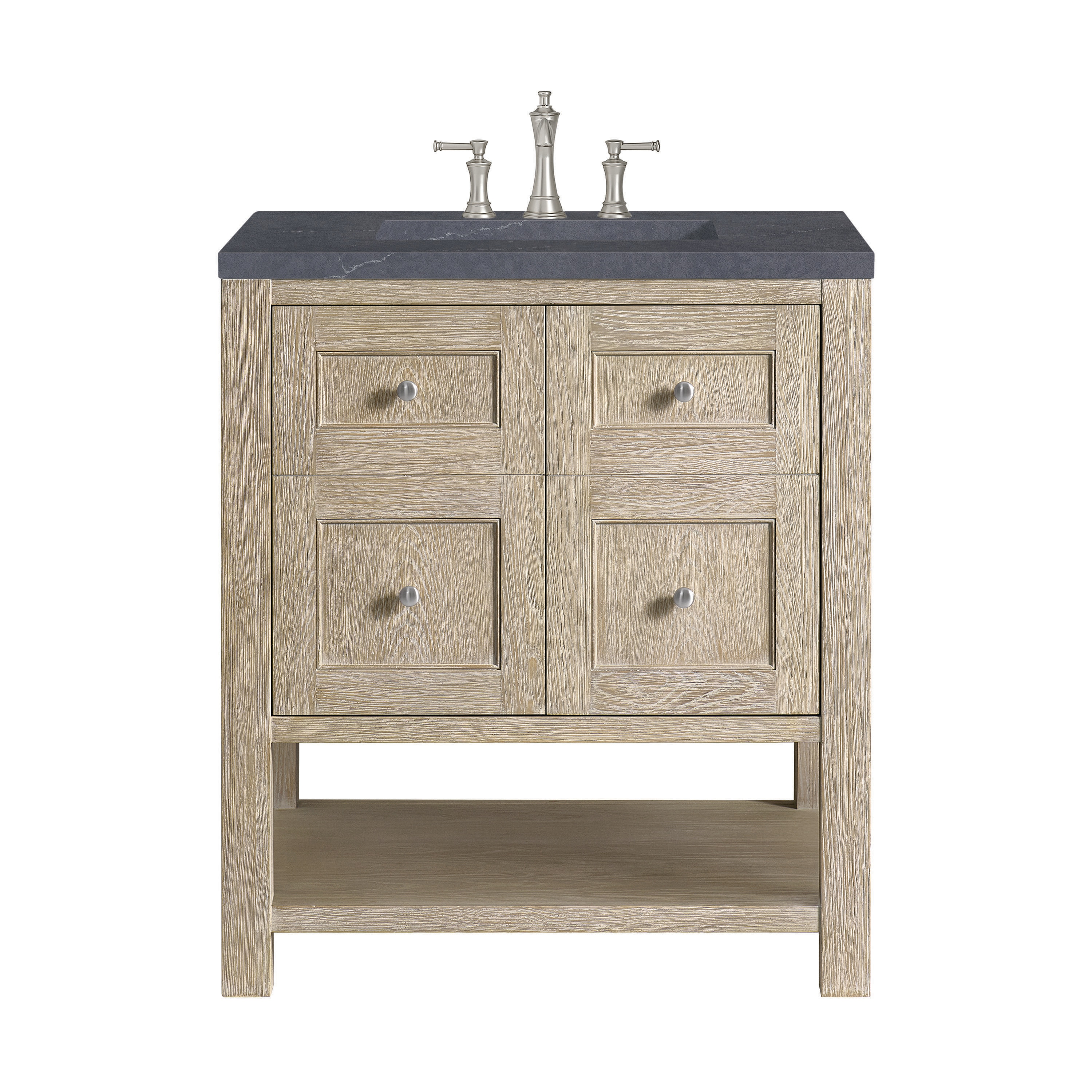 Breckenridge 30" Whitewashed Oak Single Vanity with Charcoal Soapstone Top