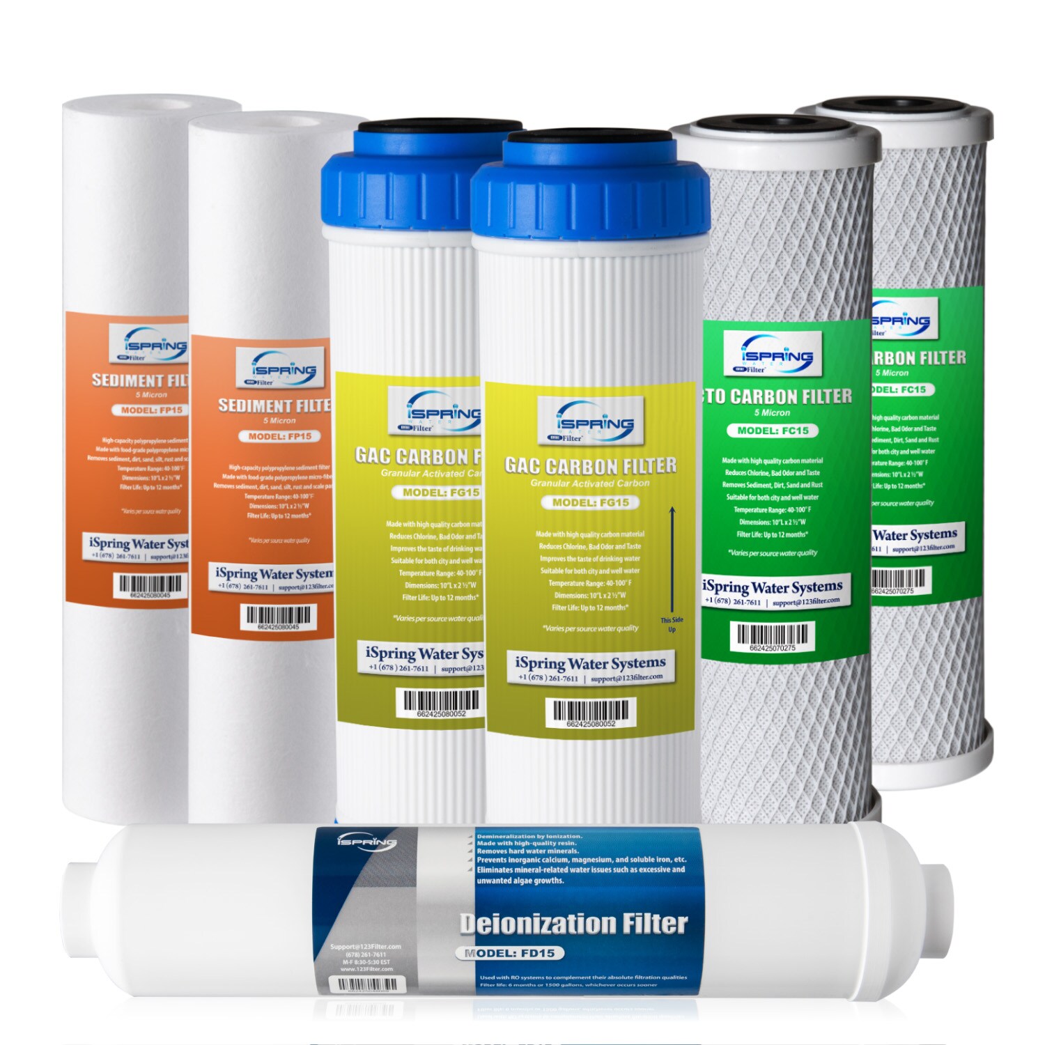 iSpring F7D F7D GAC Under sink Replacement Filter 7 -Pack