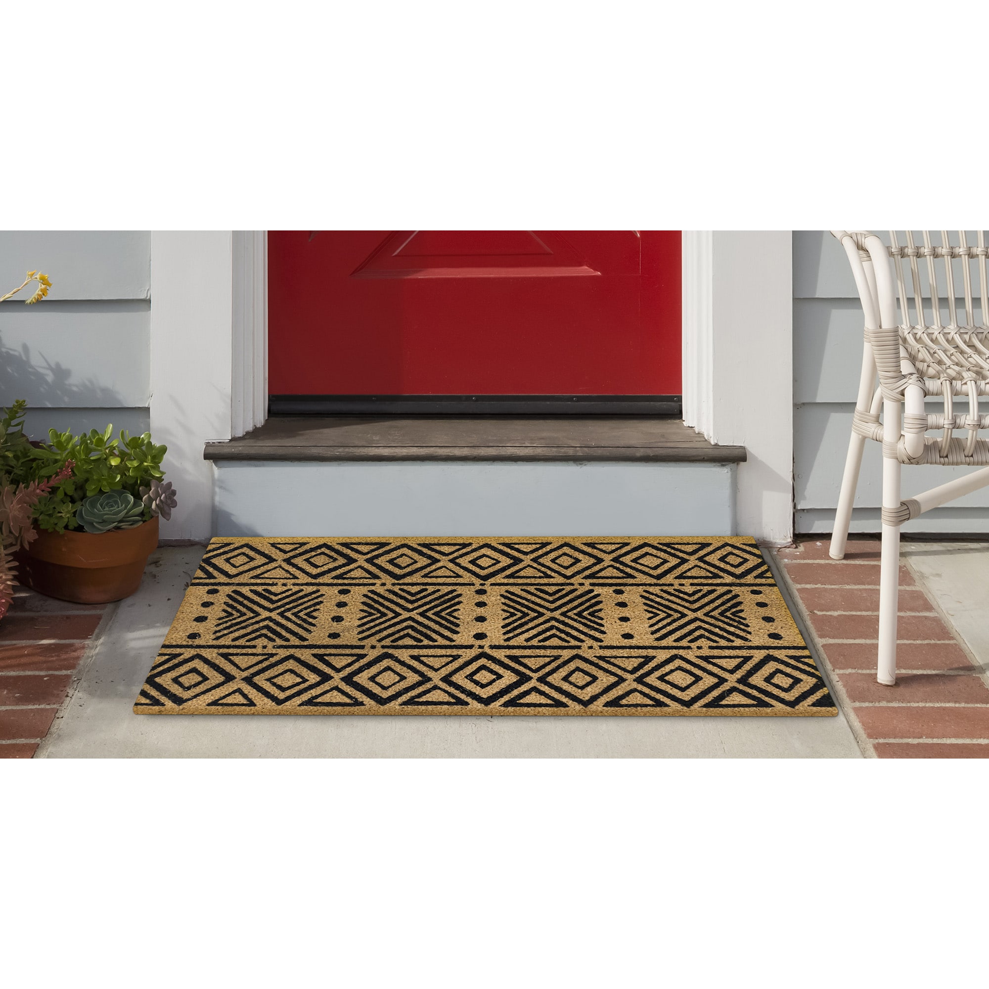 Liora Manne NTR12223648 18-in x 30-in Black Coir Outdoor Novelty Door Mat