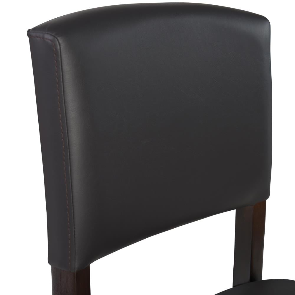Espresso Finish Monaco 24" Counter Height Barstool with Brown Faux Leather