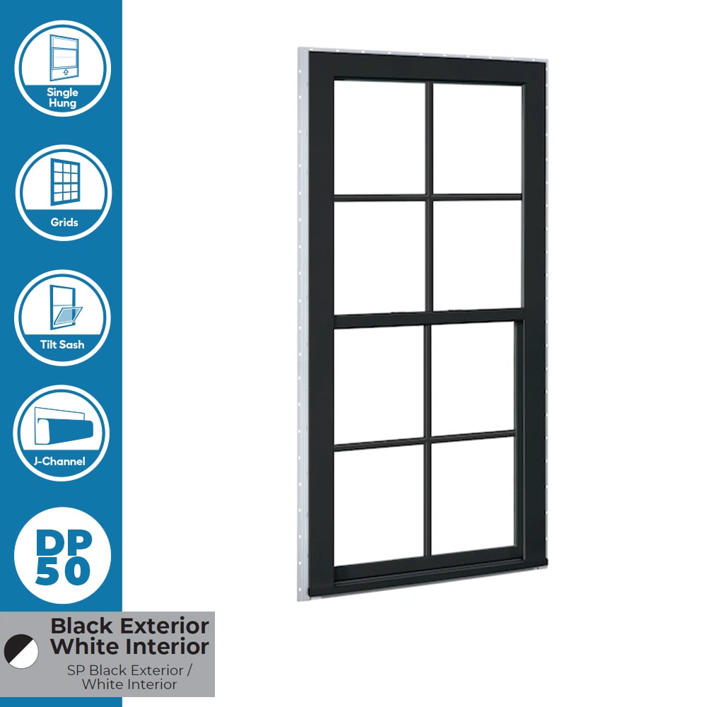 Residential USA House Black Aluminum Single Double Hung Window