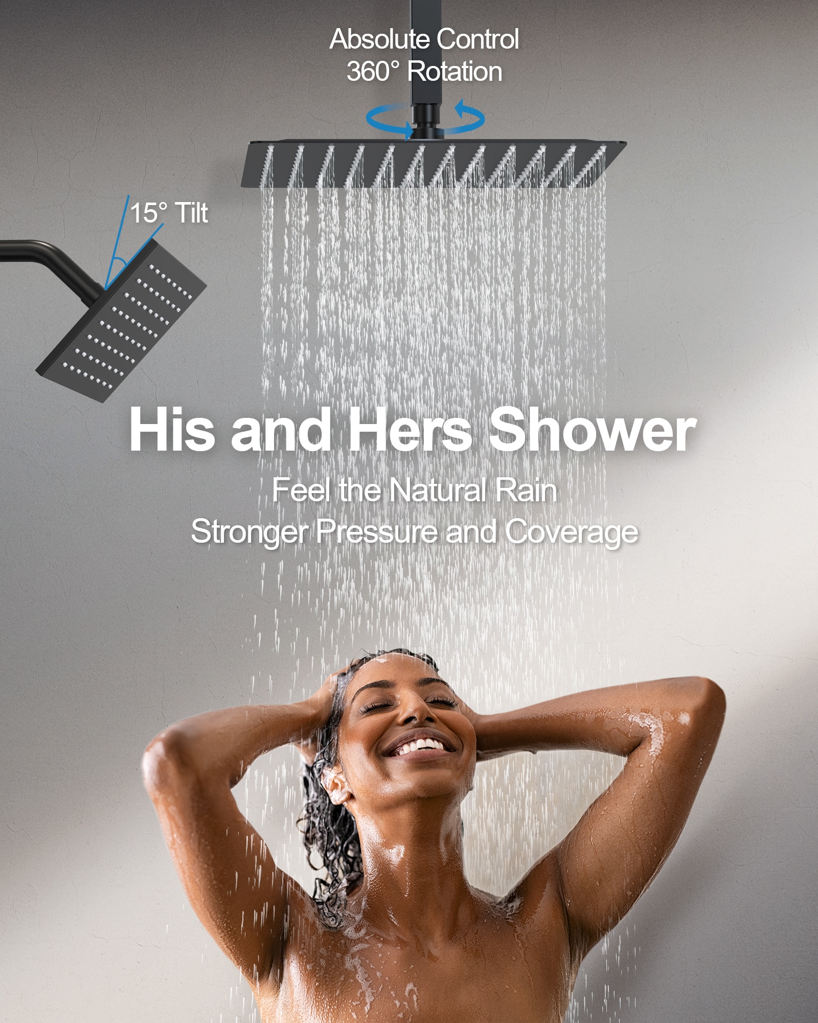 GRANDJOY FL2561-BN Showerhead-Bar-Panels - View #3