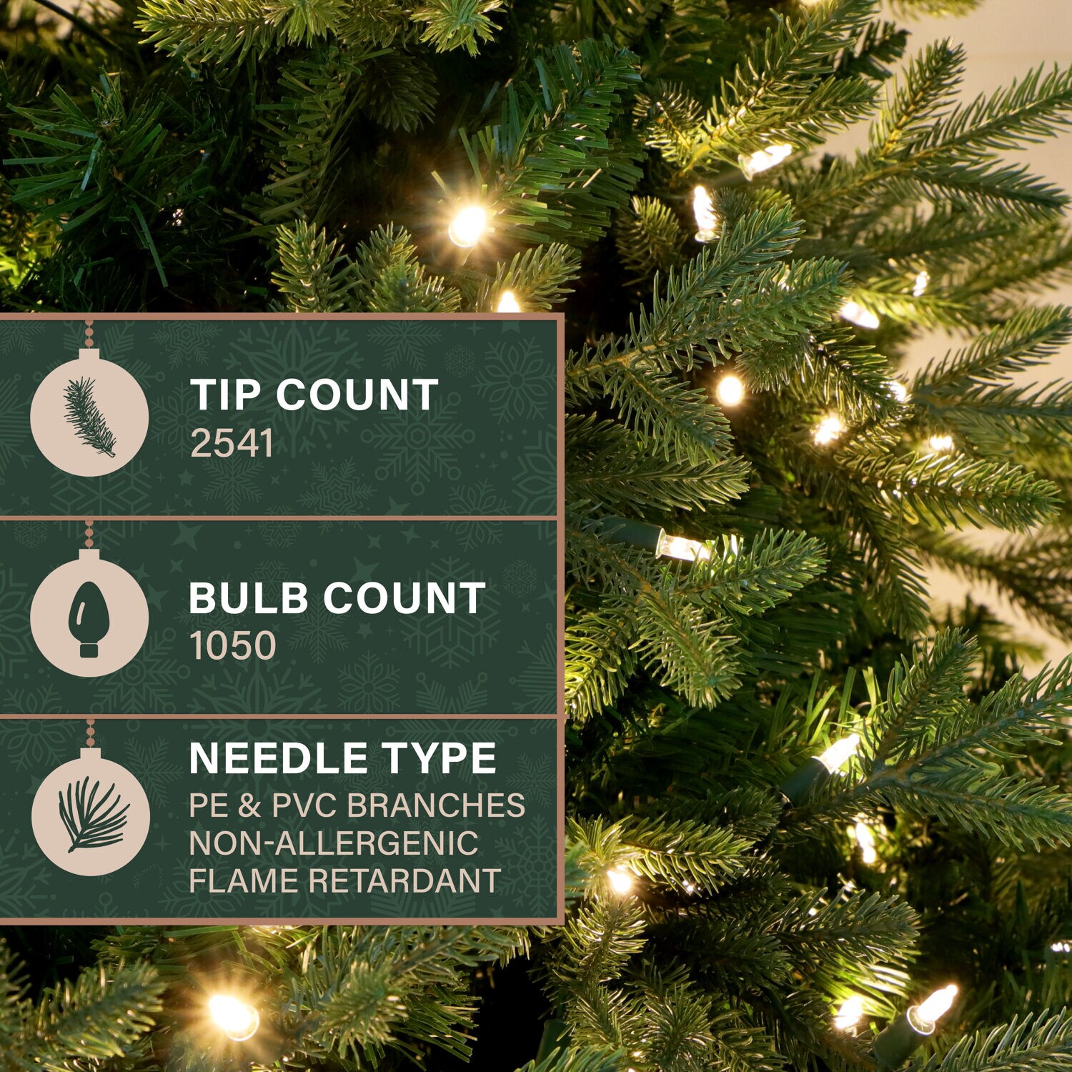 Fraser Hill Farm 8-ft Wintergreen fir Pre-lit Artificial Christmas