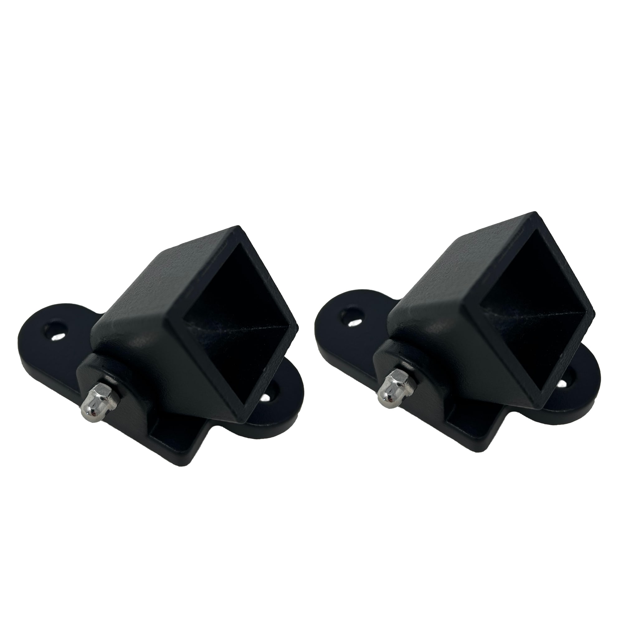 Black Powder-Coated Steel Swivel Rail Bracket Set