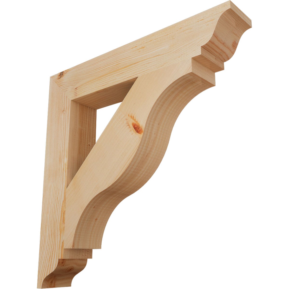 Ekena Millwork BKT04X24X24FST01SDF Funston traditional smooth 3-1/2-in x 24-in x 24-in Douglas fir Brown Wood Standard bracket