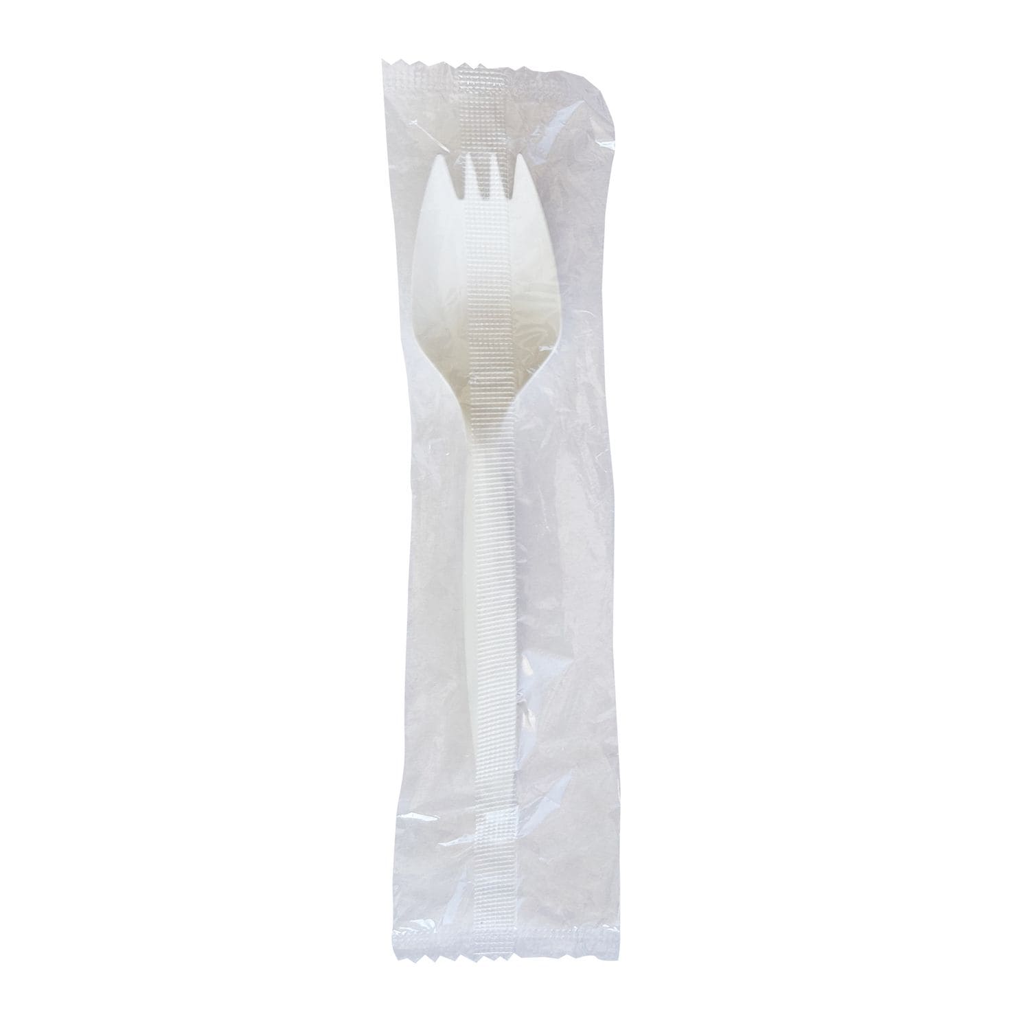 Boardwalk Mediumweight Wrapped Polypropylene Cutlery Spork Plastic White 1000/Carton