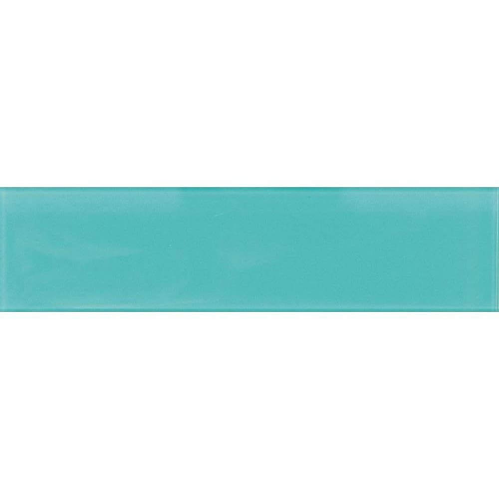Apollo Tile APLA88041 4X16ASMPLE Sample- Wall Tile Turkish Blue 4-in x 4-in Glossy Glass Subway Wall Tile