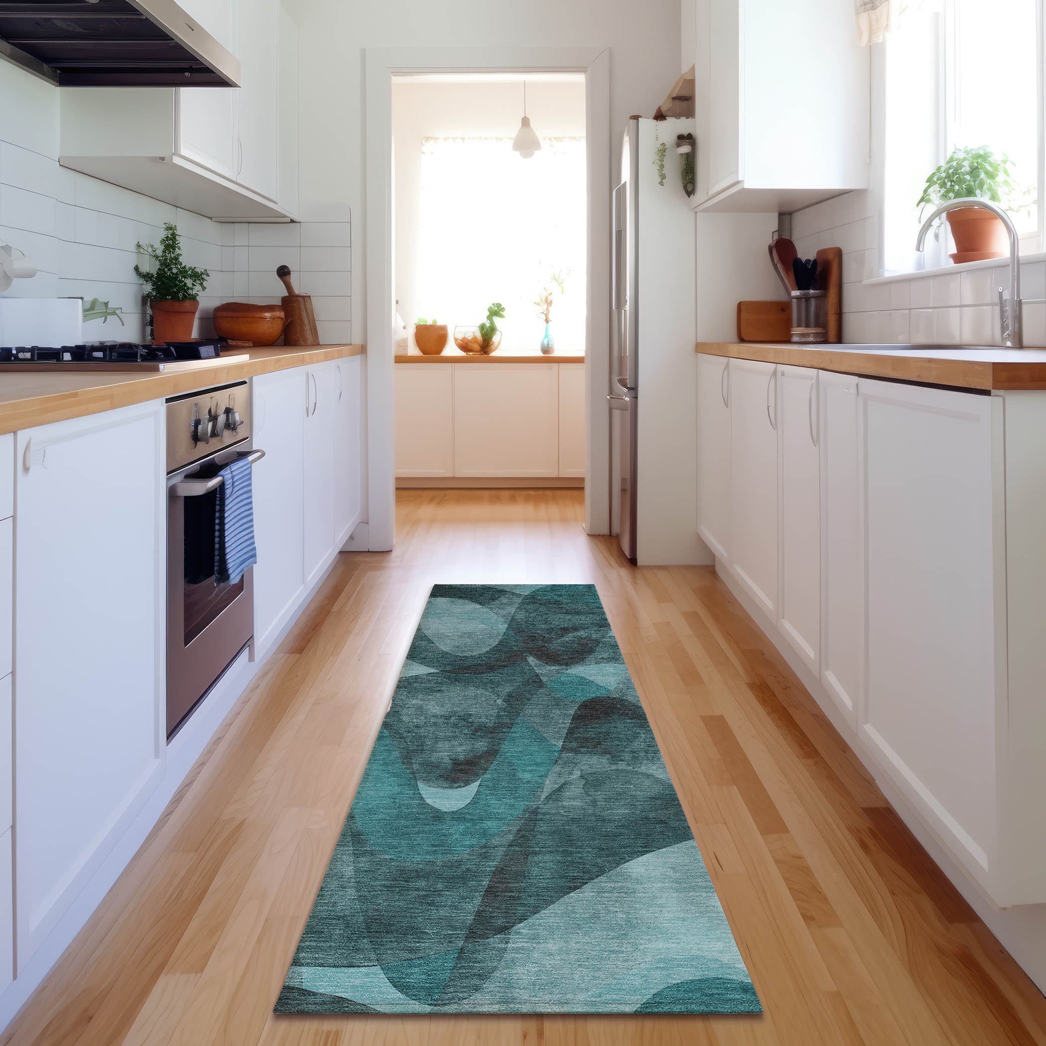 Addison Rugs AMF538DN30X46 Mayfield AMF538DN 2 x 3 (ft) Loomed Polyester Denim Rectangular Indoor Geometric Machine washable Area rug