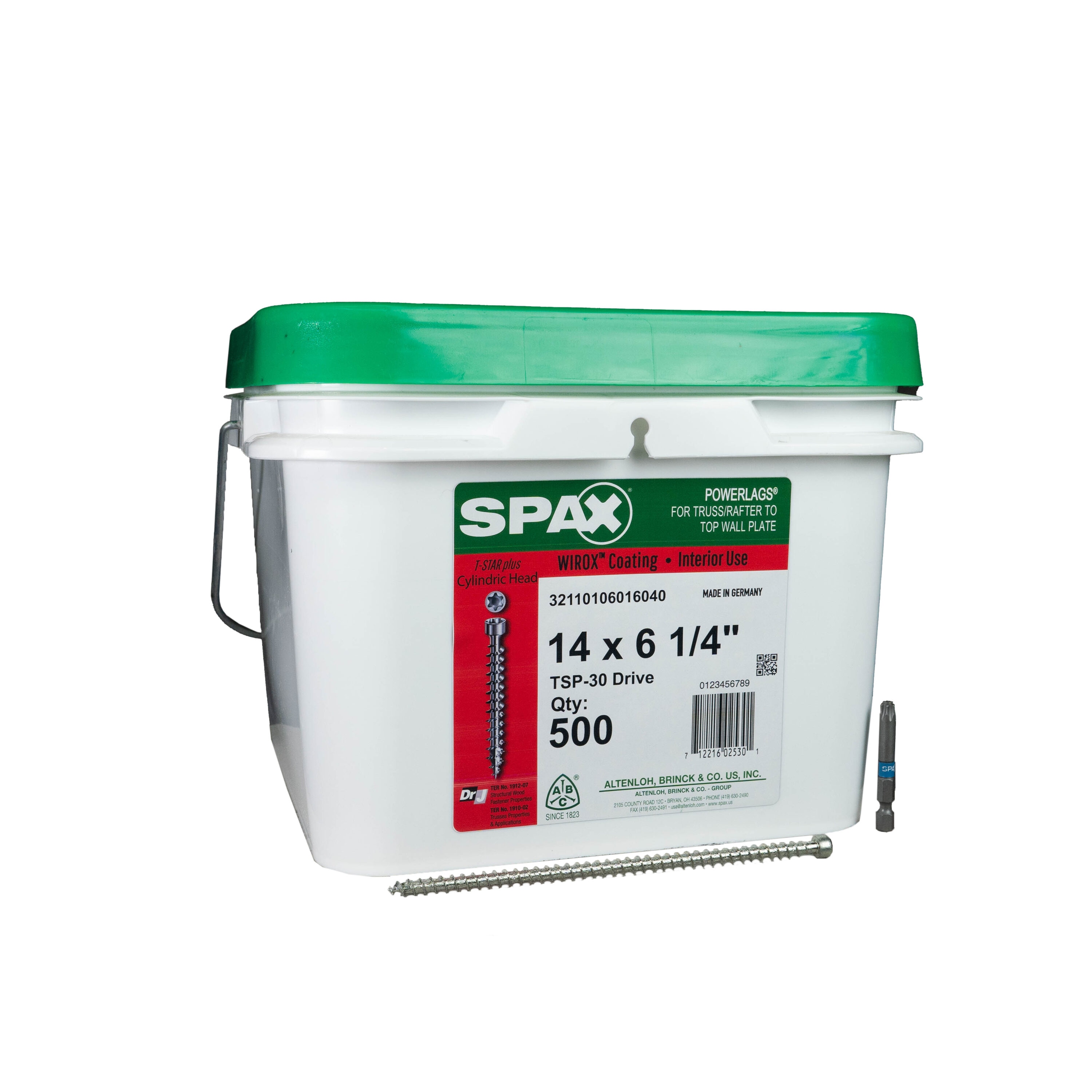 SPAX 32110106016040 #14 x 6-1/4-in Silver Zinc-Plated Flat -Head Interior Lag screws 500 -Pack