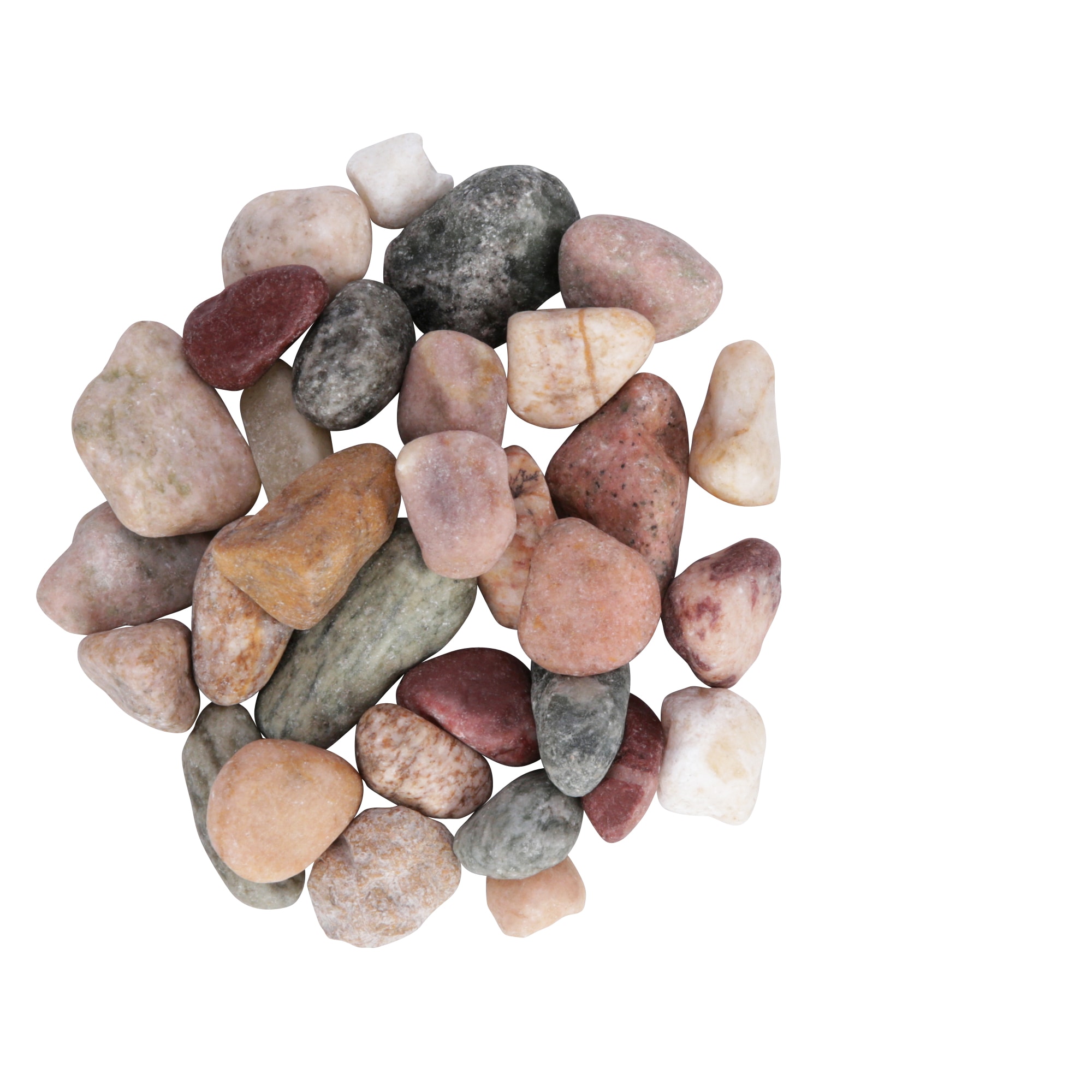 2 Pounds Pebbles Polished Gravel, Natural Polished Mixed Color Stones,  Small Decorative River Rock Stones (32-Oz)