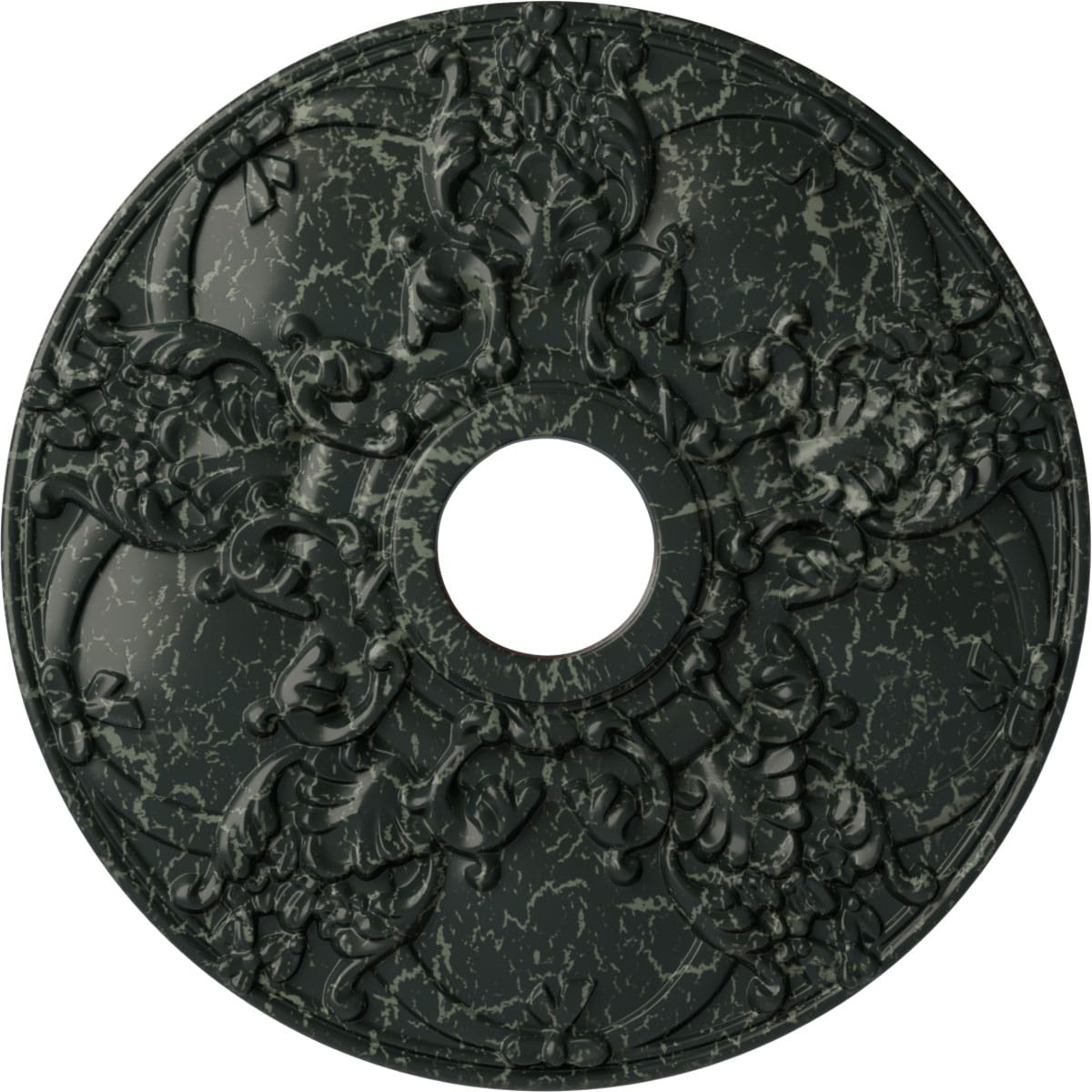 Ekena Millwork CM18NOPTC Norwich 18-in W x 18-in L Painted Turtle Crackle Polyurethane Whole Ceiling Medallion