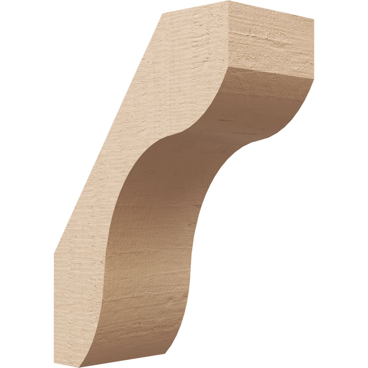Ekena Millwork BRCUR05X10X14STARCPR 5-in x 14-in x 10-in Primed Urethane Stanfield Woodgrain TimberThane Knee Brace