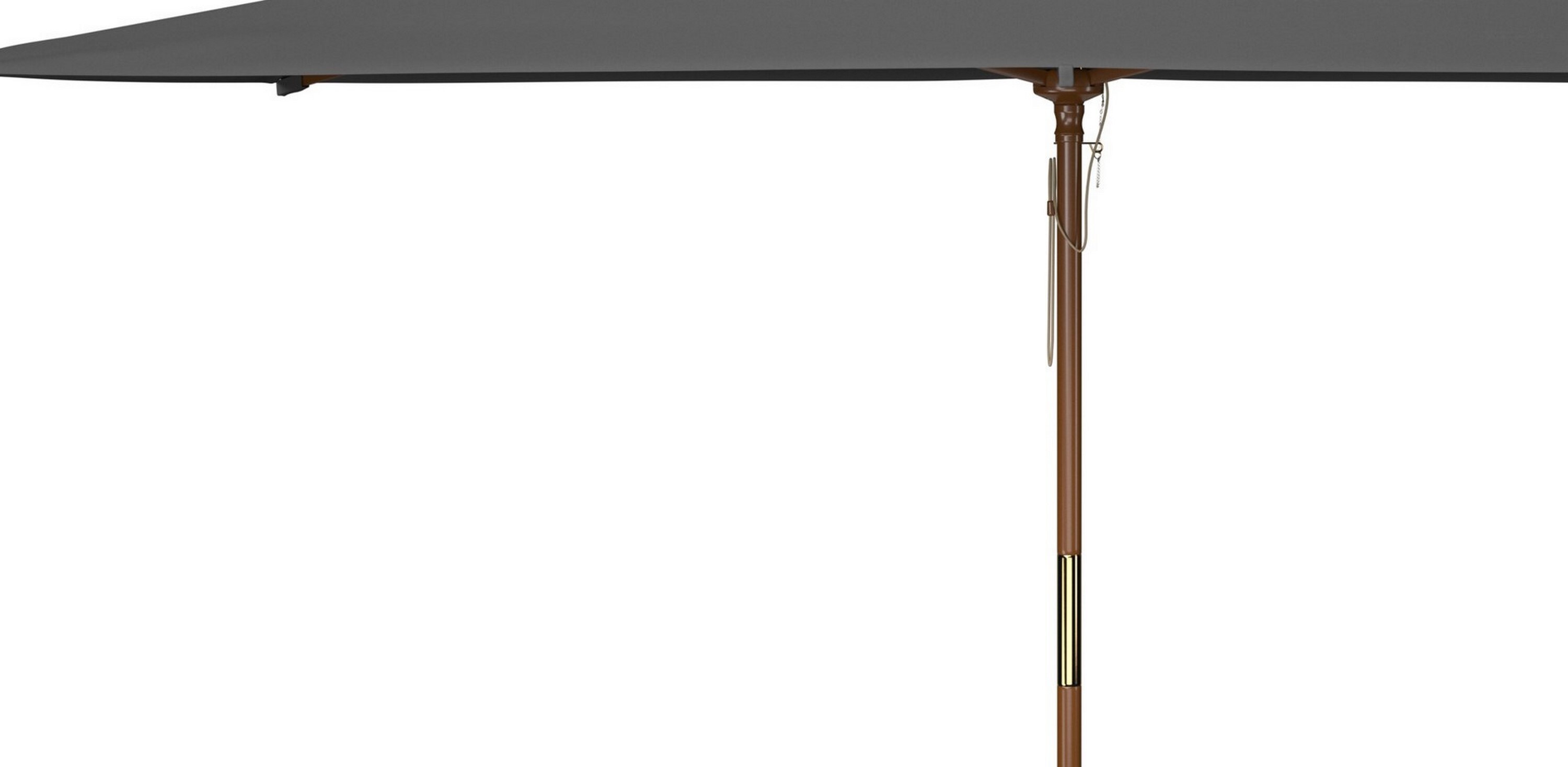 Aklin 10-Foot Gray Wooden Pulley Market Patio Umbrella