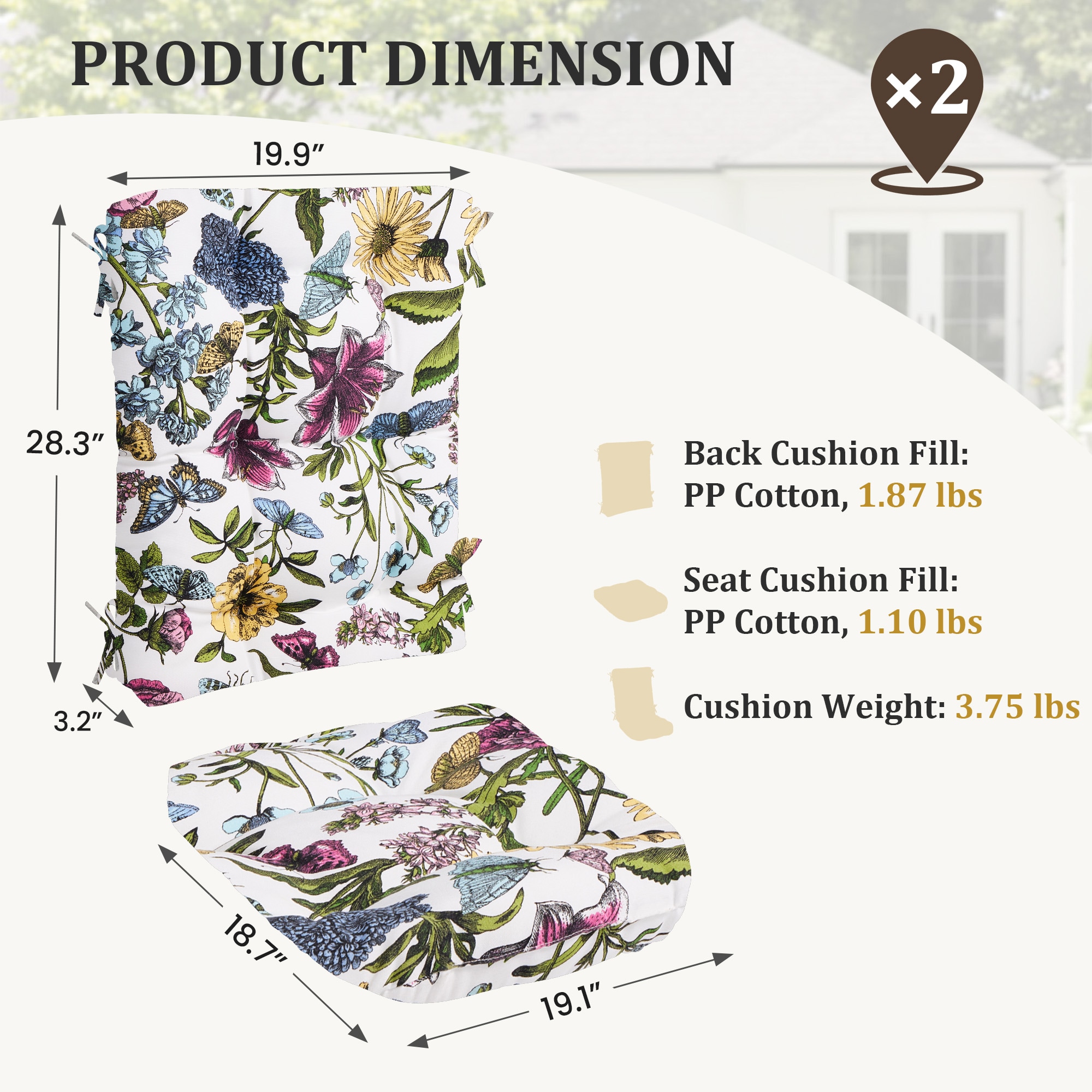 VOUA AK-YYZKD2-RDWTBL Patio-Furniture-Cushions - View #3