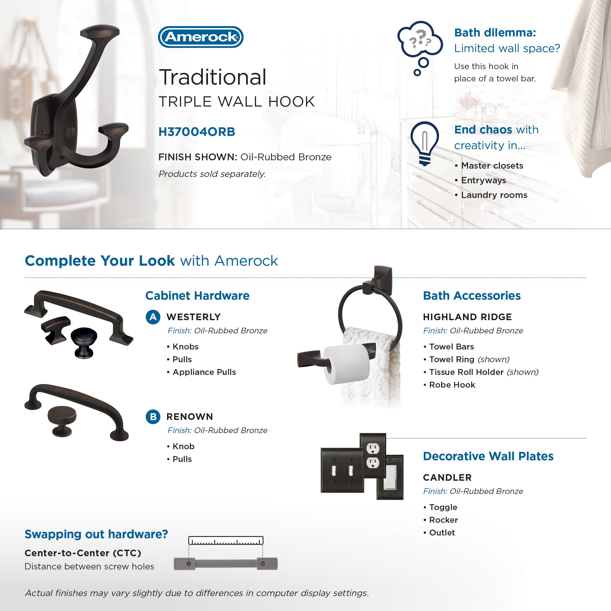 Amerock H37004ORB Decorative-Wall-Hooks - View #6