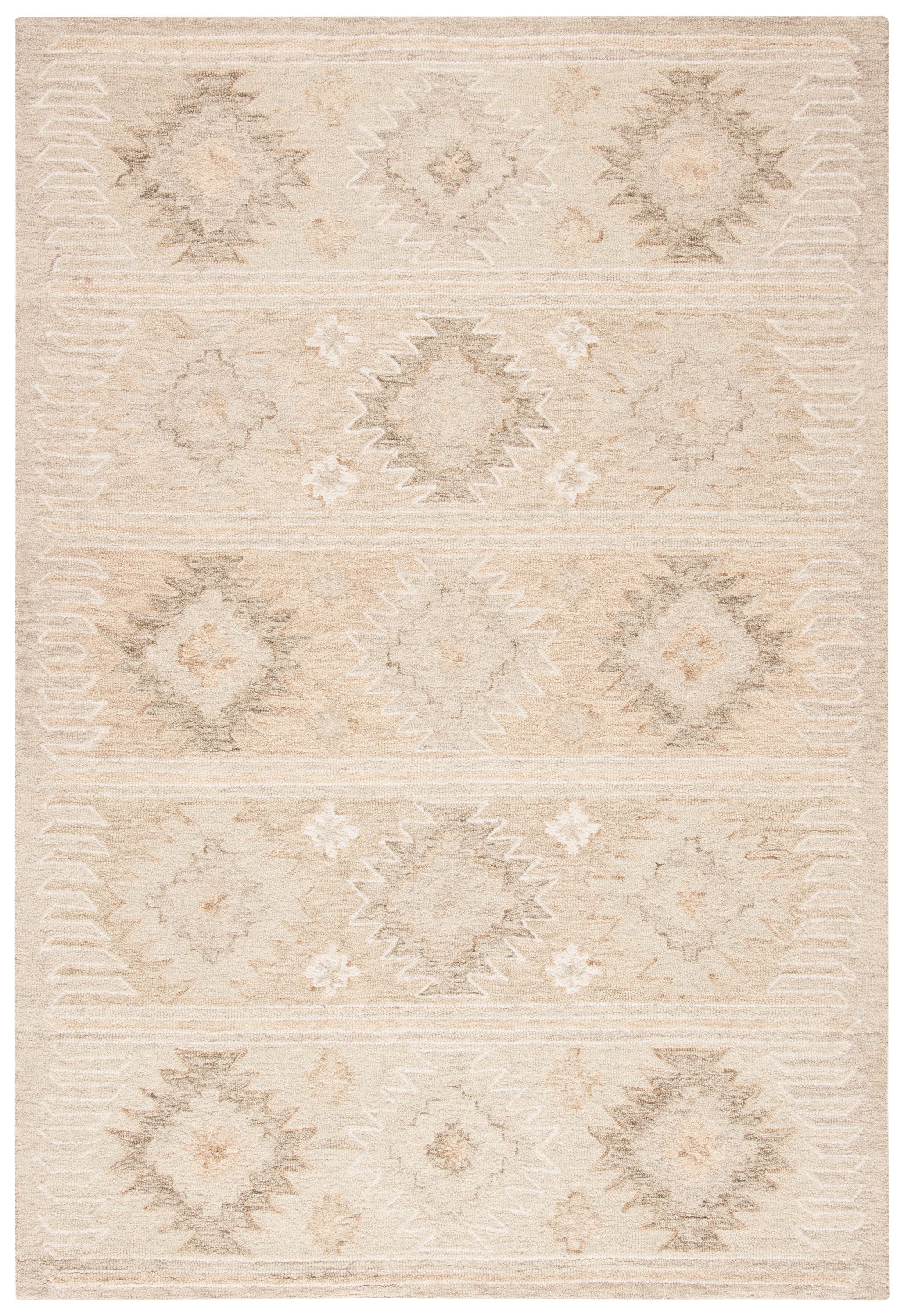 Capri Hand-Tufted Wool Rug in Beige - 5' x 8' Rectangular Design