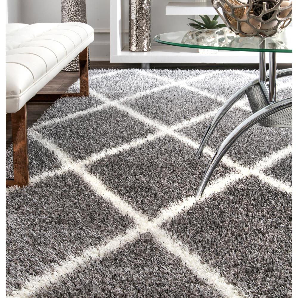 Archer Lane Trinity 2 x 8 Charcoal Indoor Geometric Runner Rug in Gray | 092HEDK13L